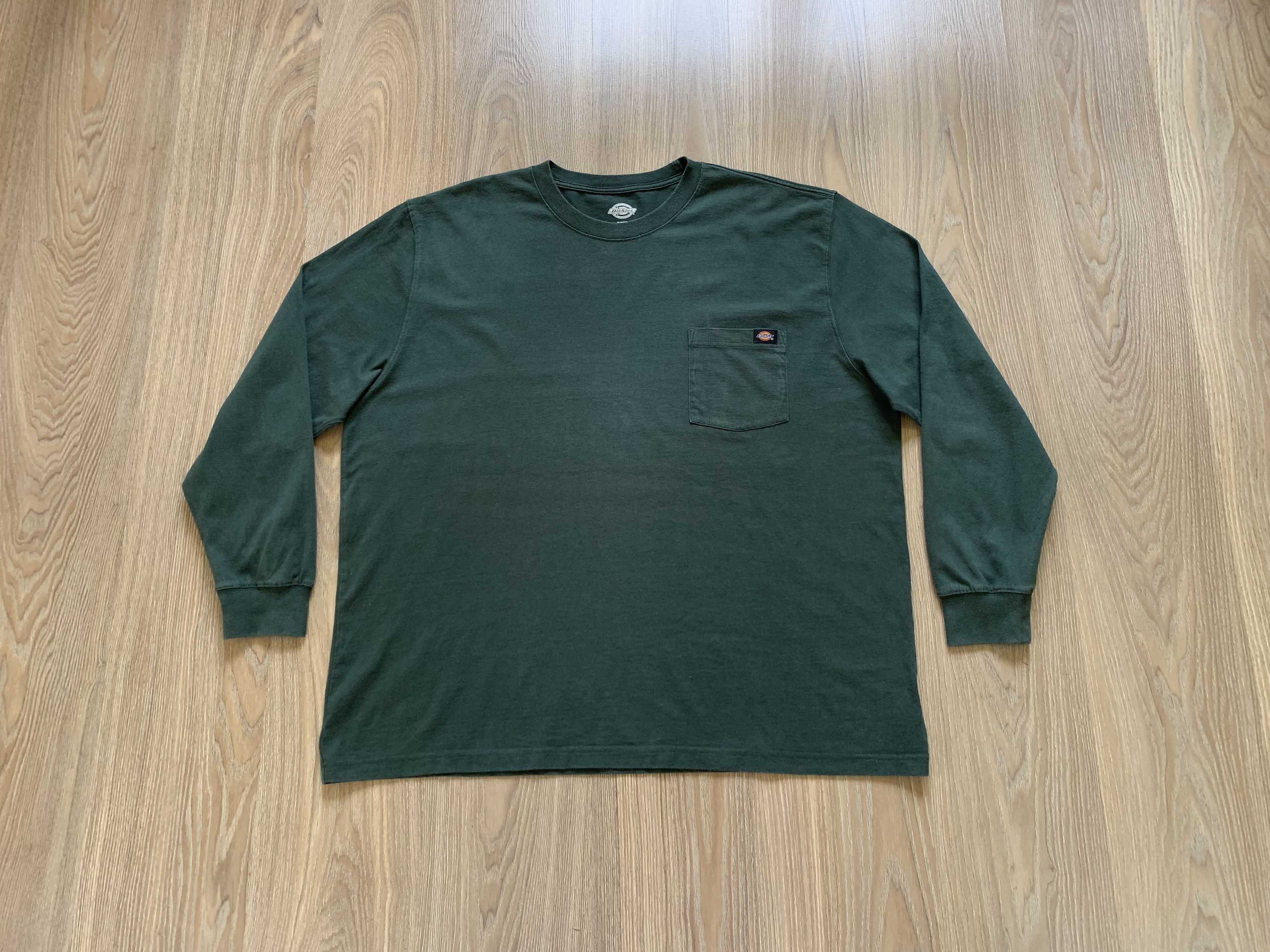 Dickies Dickies Green Long Sleeve Cotton Work Pocket Tee Size US XXL / EU 58 / 5 - 9 Thumbnail