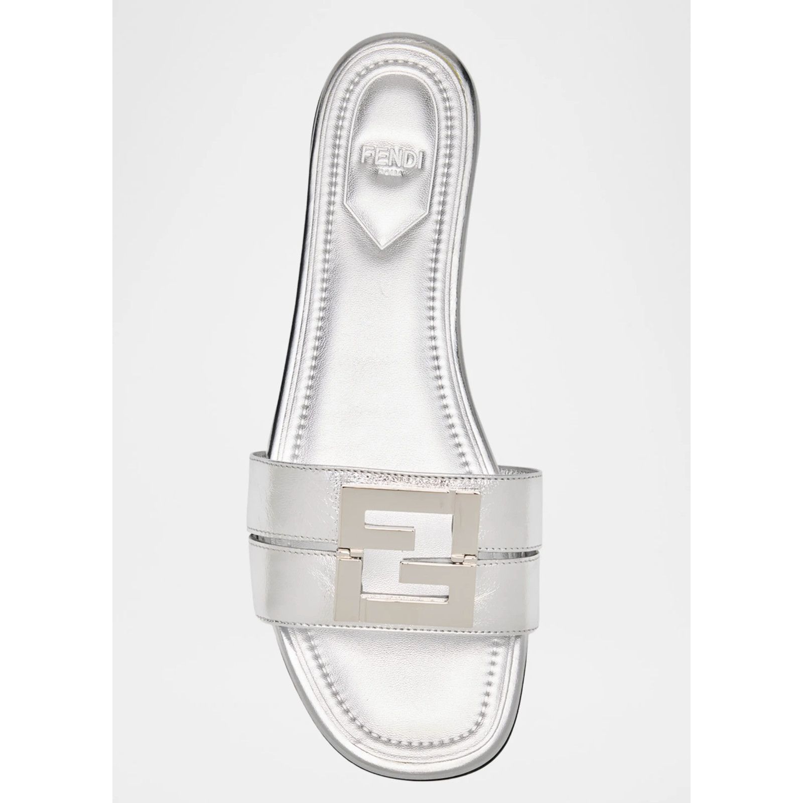 Fendi Fendi Fold Argento Silver FF Monogram Mule Slide Sandal 37 Size US 7 / IT 37 - 10 Thumbnail