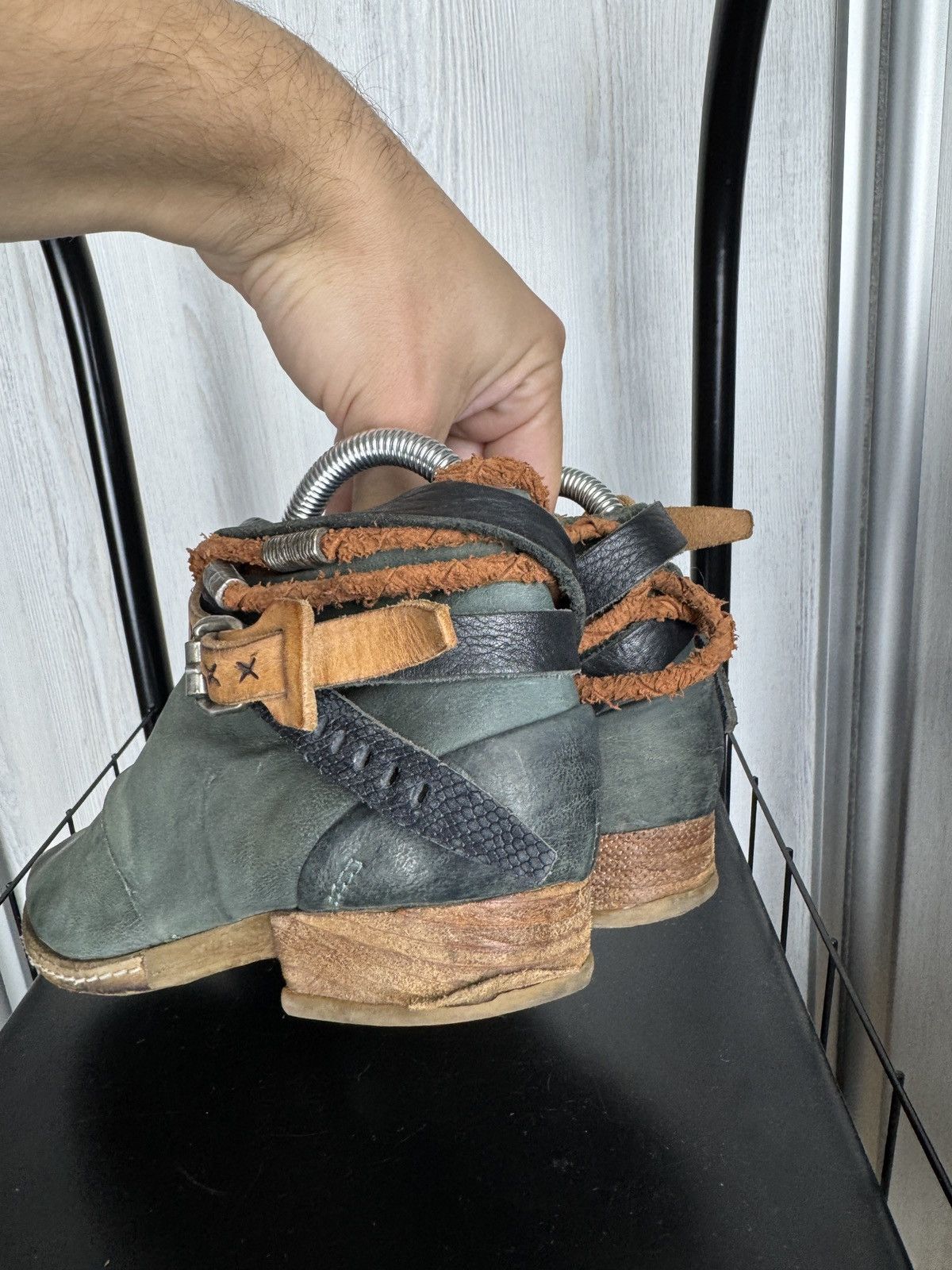 A.S.98 A.S 98 Boots Leather Women's Shoes Sage-Green Avant Garde Size US 7 / IT 37 - 15 Thumbnail