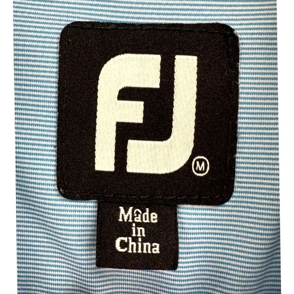 Footjoy FootJoy Golf Polo Shirt Mens Medium Blue Striped Athletic Short Sleeve Polo Shirt Golf Rugby Easy Care Lightweight Stretch Collar Sports Size US M / EU 48-50 / 2 - 3 Thumbnail