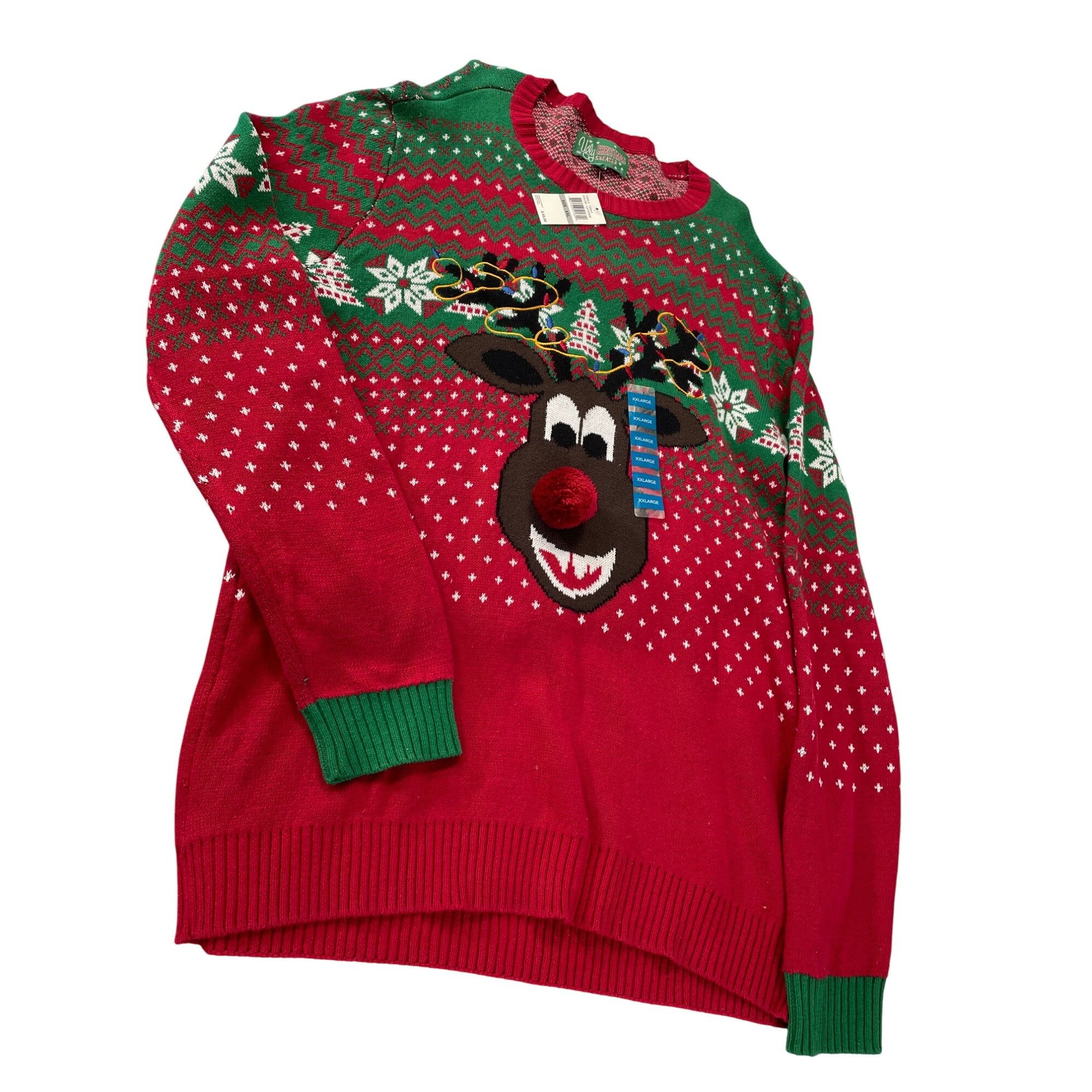 Other Ugly Christmas Sweater Unisex Cayenne Green Reindeer Size XX Size US XXL / EU 58 / 5 - 1 Thumbnail