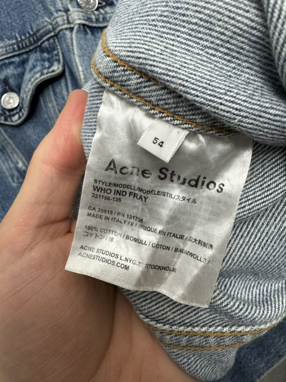 Acne Studios Acne Studios Who Ind Fray Denim Jacket Trucker Jeans Rare Size US L / EU 52-54 / 3 - 6 Thumbnail