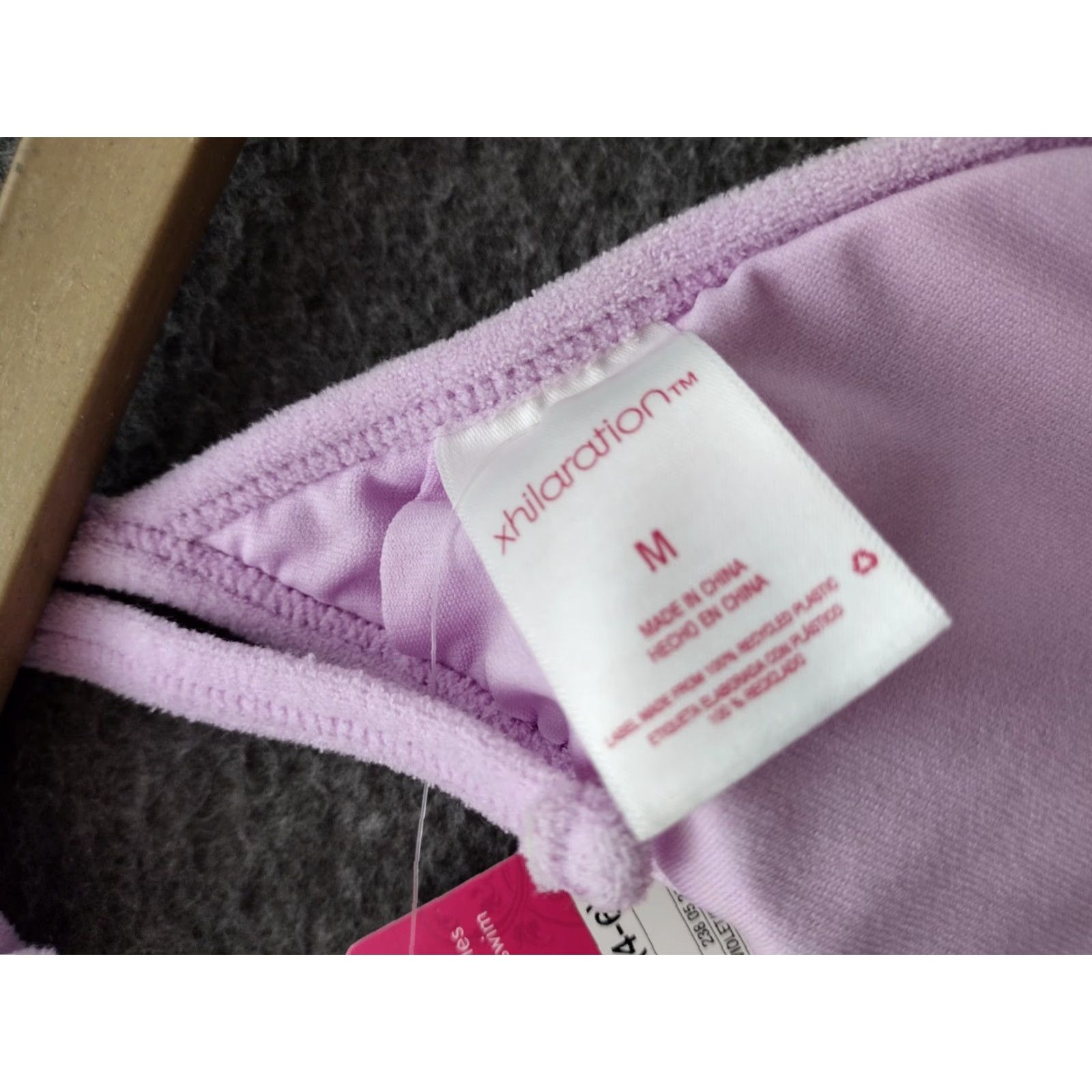 Vintage Xhilaration Bikini Top Juniors Women's Spaghetti String Violet M 4-6 Swim Top Size M / US 6-8 / IT 42-44 - 5 Thumbnail