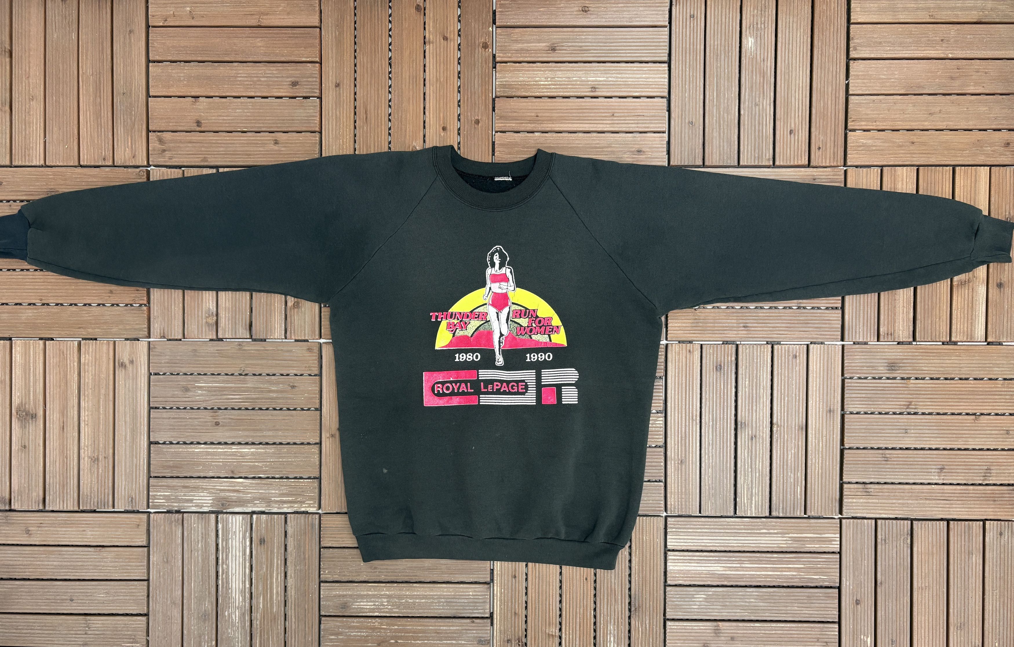 Vintage Thunder Bay Run For Women 1990 Vintage Black Crewneck Size US XXL / EU 58 / 5 - 5 Thumbnail