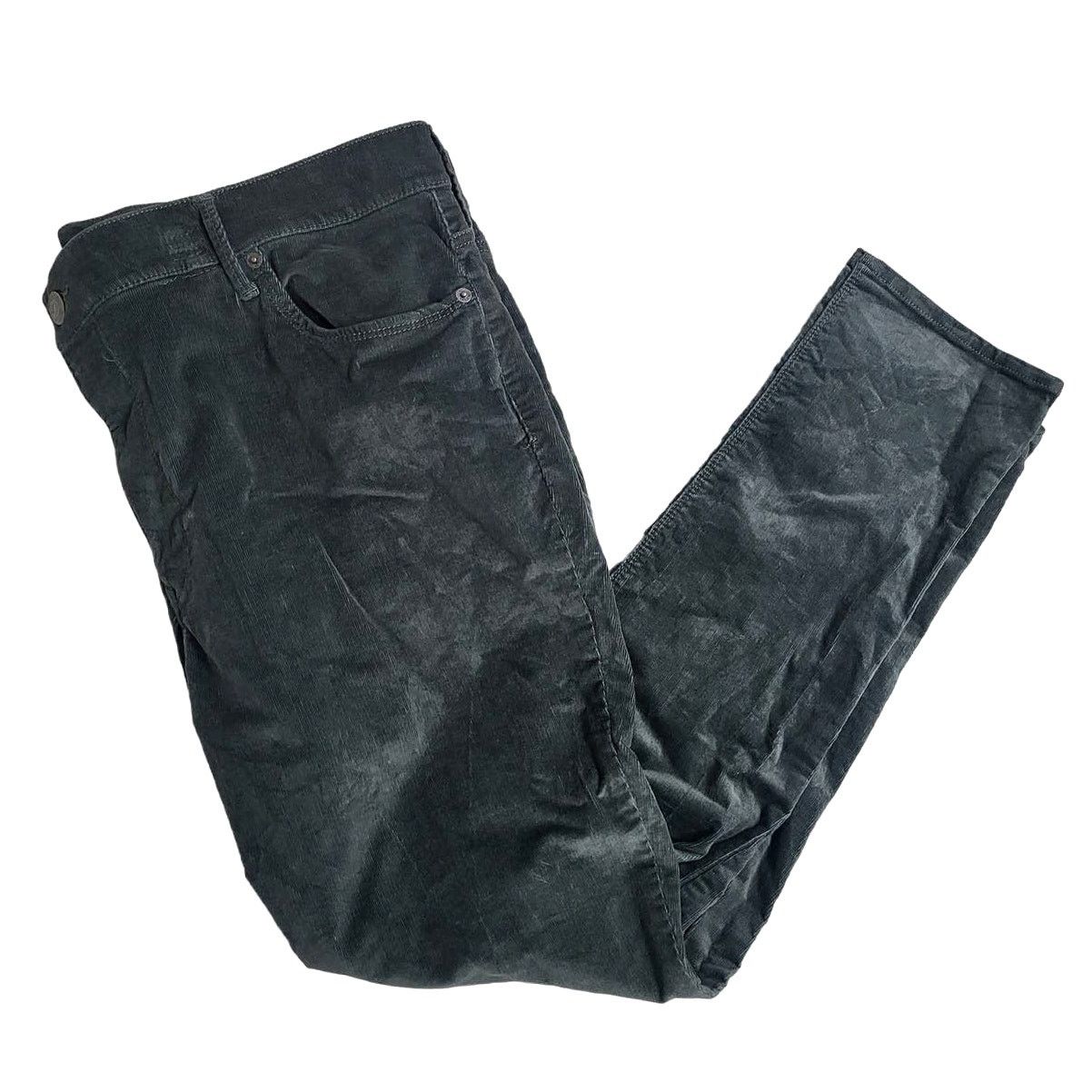 Express Express Dark Green Corduroy Mid Rise Pant Legging - 18L Size 40" / US 18 - 1 Thumbnail
