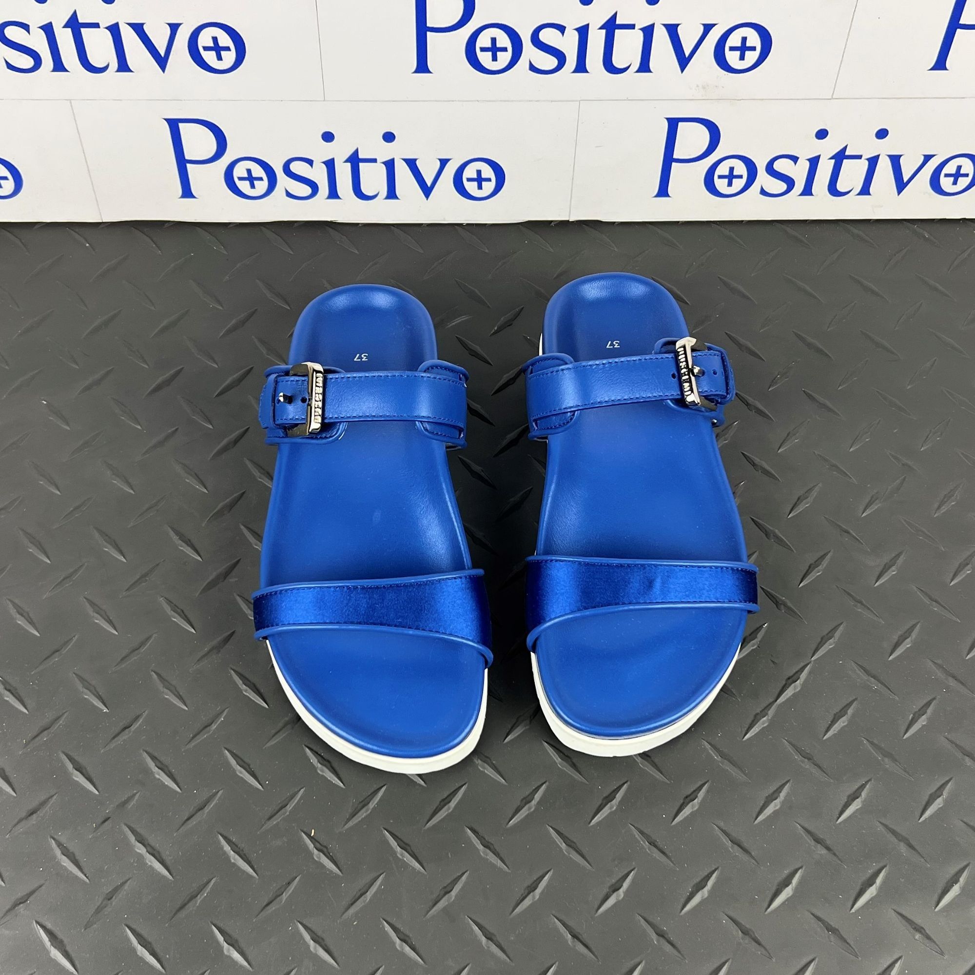 Buscemi Buscemi Slide Band Satin Royal Leather Sandals US 7 SAMPLE Size US 7 / IT 37 - 3 Thumbnail