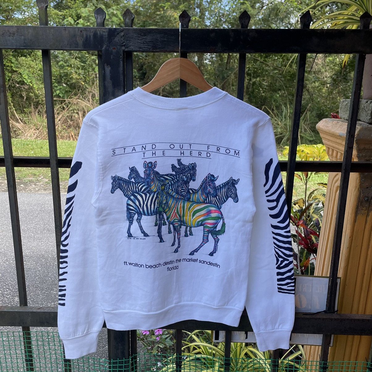 Fruit Of The Loom × Habitat × Vintage 🔥Vintage 1983 The Zoo Gallery Zebra Habitat Sweatshirts Size US XS / EU 42 / 0 - 2 Thumbnail