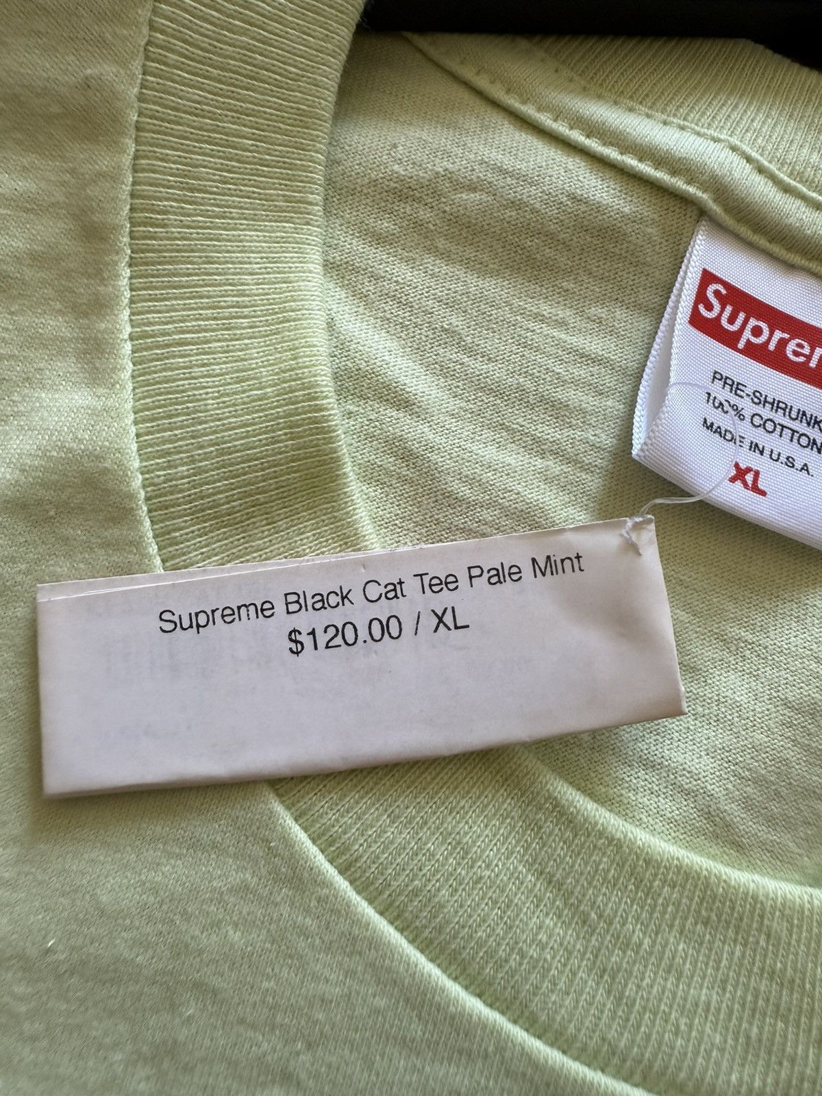 Supreme Supreme Black Cat Tee Pale Mint XL SS23 Graphic T-Shirt Size US XL / EU 56 / 4 - 4 Thumbnail