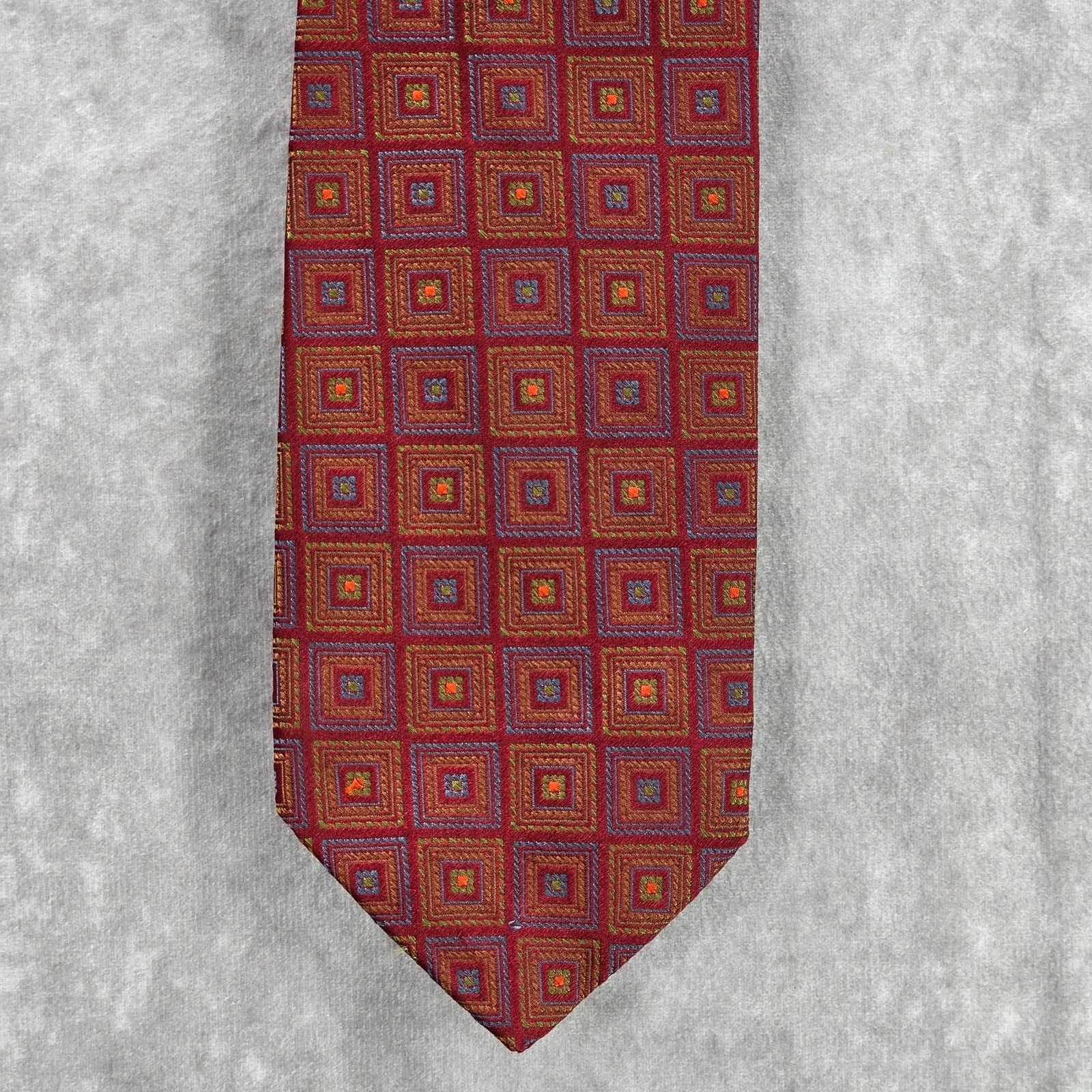 Robert Talbott Robert Talbott Red Geometric Hand Sewn Silk Men's Neck Tie Size 30 - 1 Thumbnail