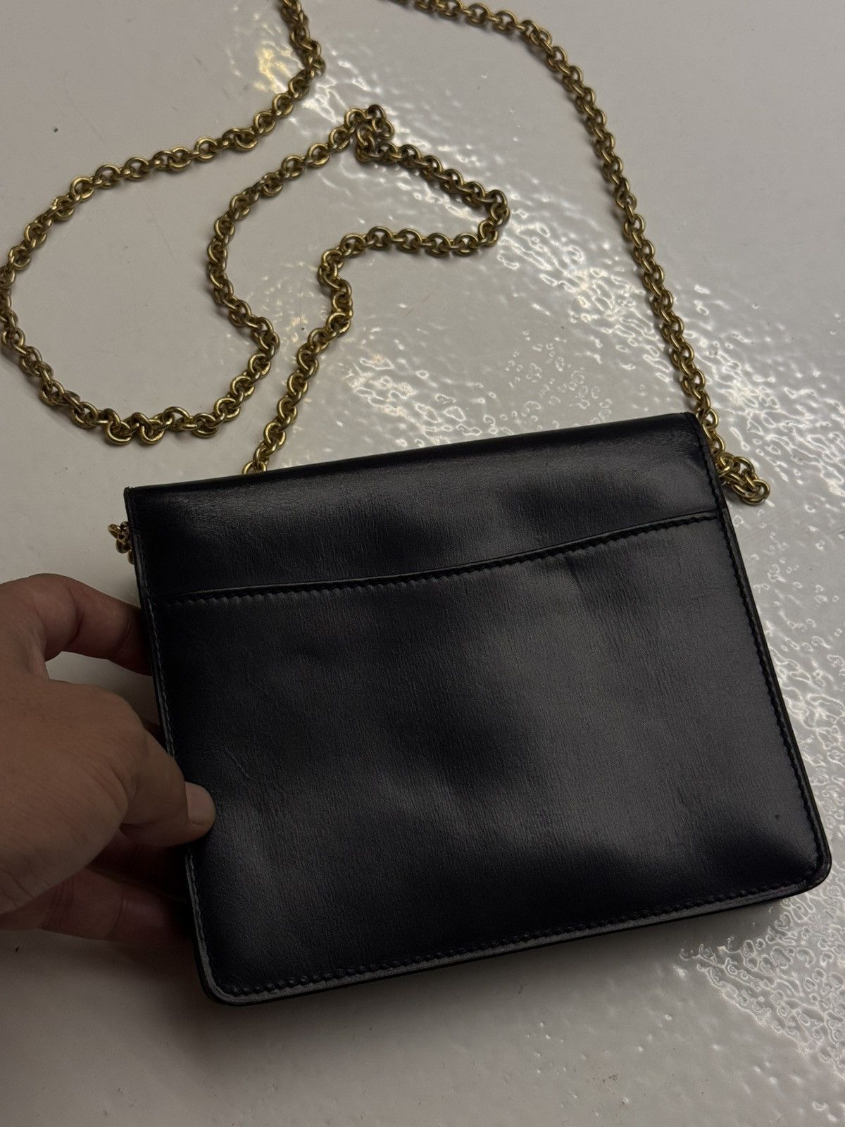 Celine × Vintage Vintage Celine black leather chain cross body bag Size ONE SIZE - 8 Thumbnail