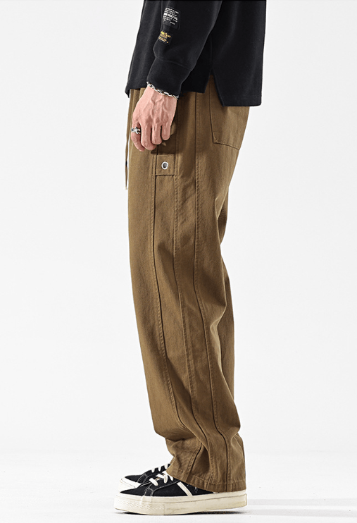 Japanese Brand Retro loose straight casual khaki cargo trousers Size US 32 / EU 48 - 4 Thumbnail