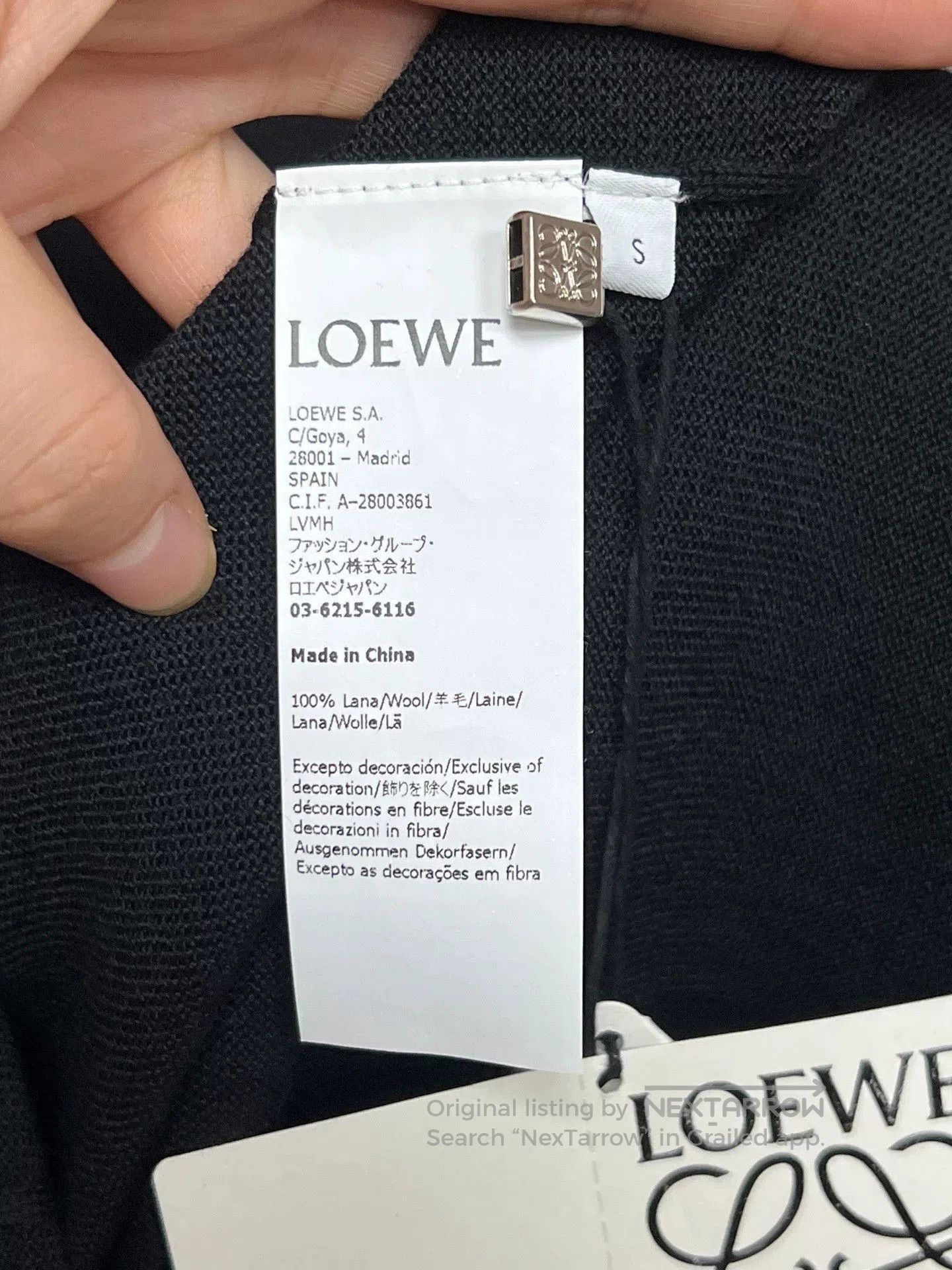 Other Loewe Black Wool Cardigan with Logo. Size S / US 4 / IT 40 - 4 Thumbnail