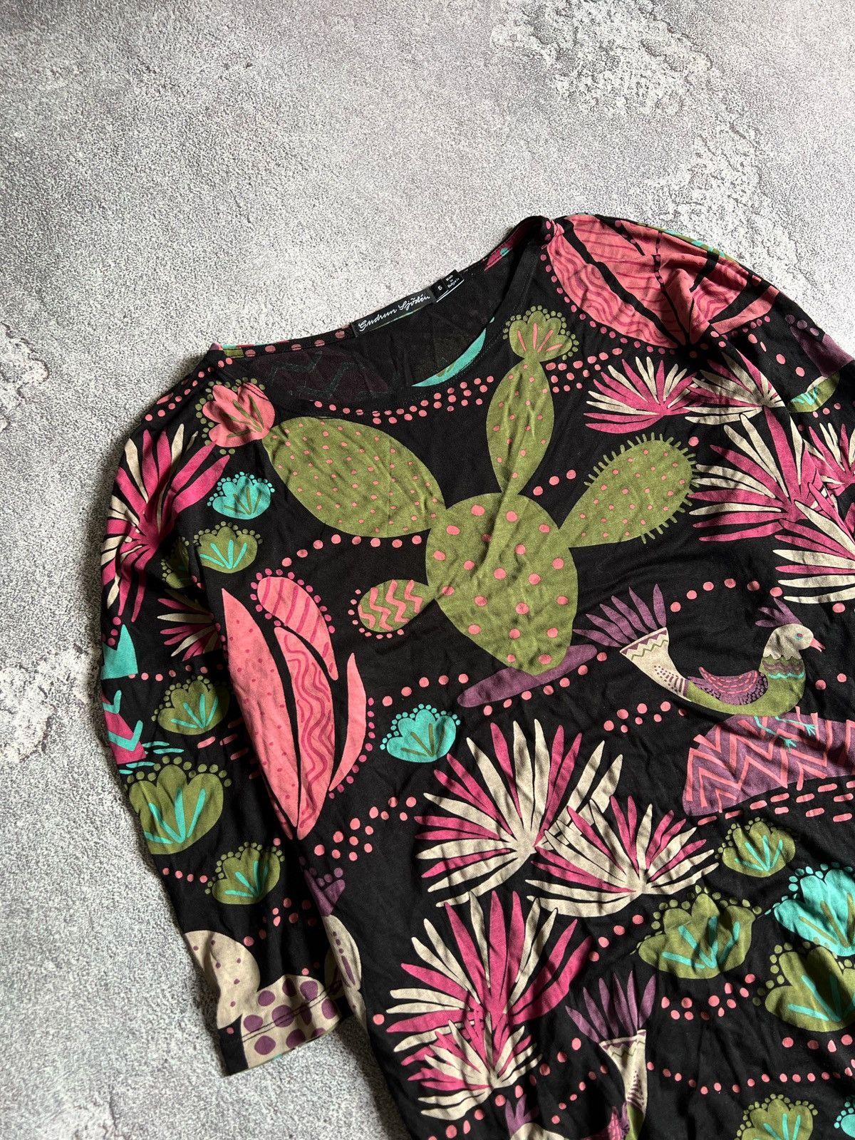 Designer × Gudrun Sjoden Gudrun Sjoden Floral Tunic Dress Cactus Shirt Sz S Sjöden Size S / US 4 / IT 40 - 6 Thumbnail