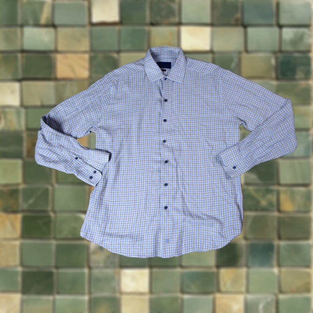 andrew fezza dress shirts Andrew Fezza Button-Up Shirt Men's Size 2XL Yellow Short Sleeve Collared