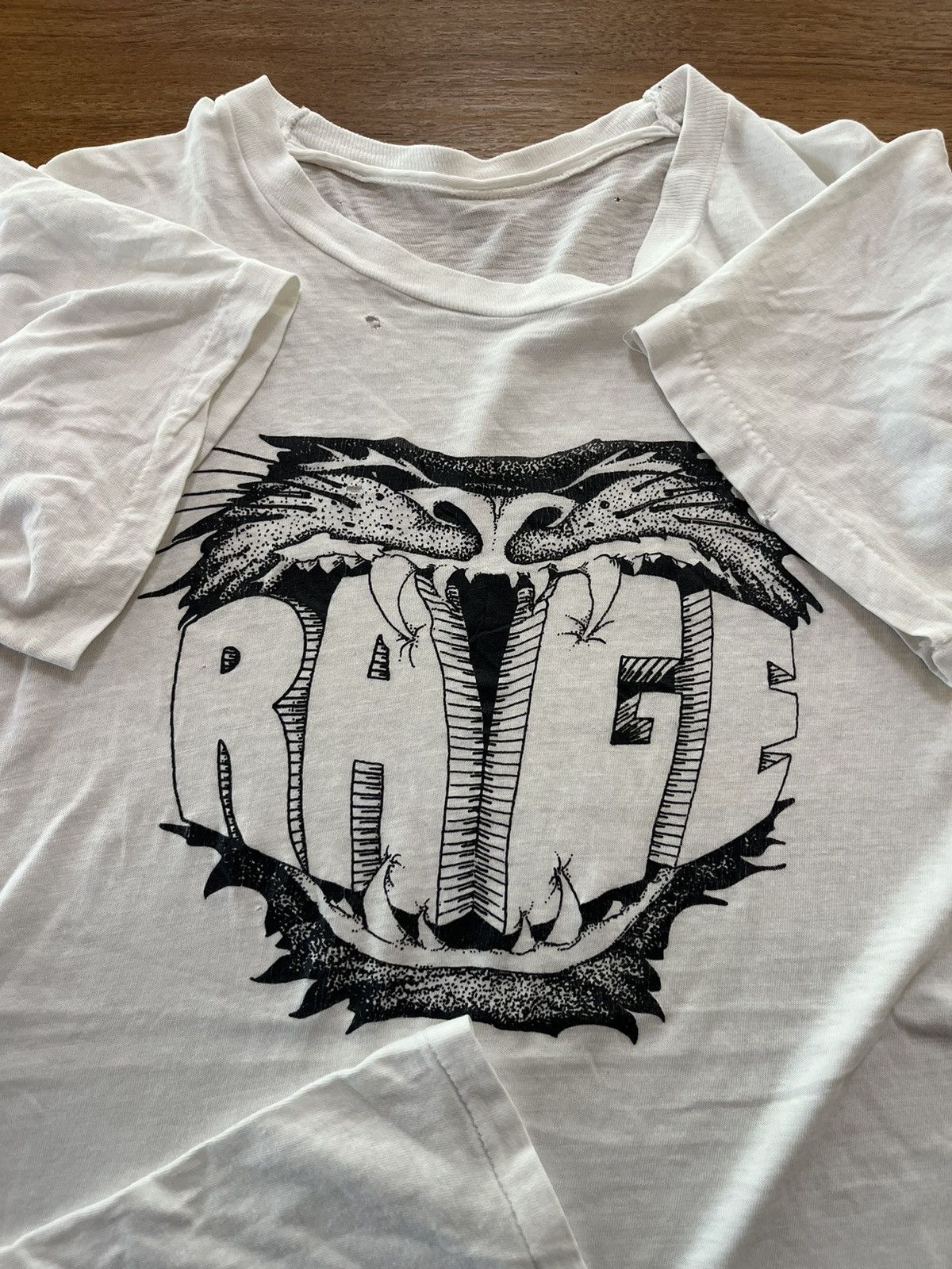 Band Tees × Vintage Vintage RAGE Heavy Metal German Band Artwork 80’s Tshirt Size US S / EU 44-46 / 1 - 11 Thumbnail