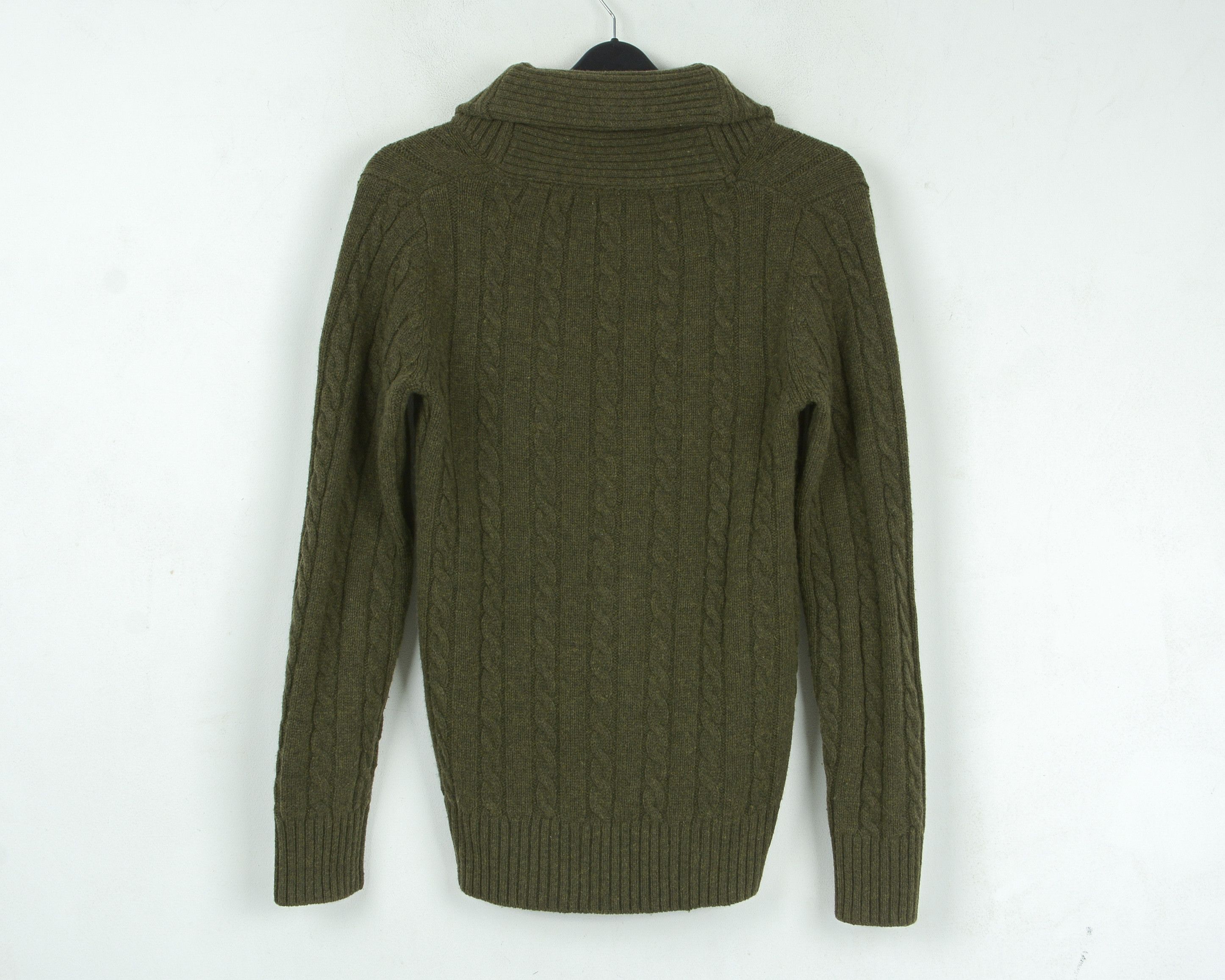 G-Star Lambswool M East Shawl Jumper Knit Sweater Pullover Green Size US M / EU 48-50 / 2 - 3 Thumbnail