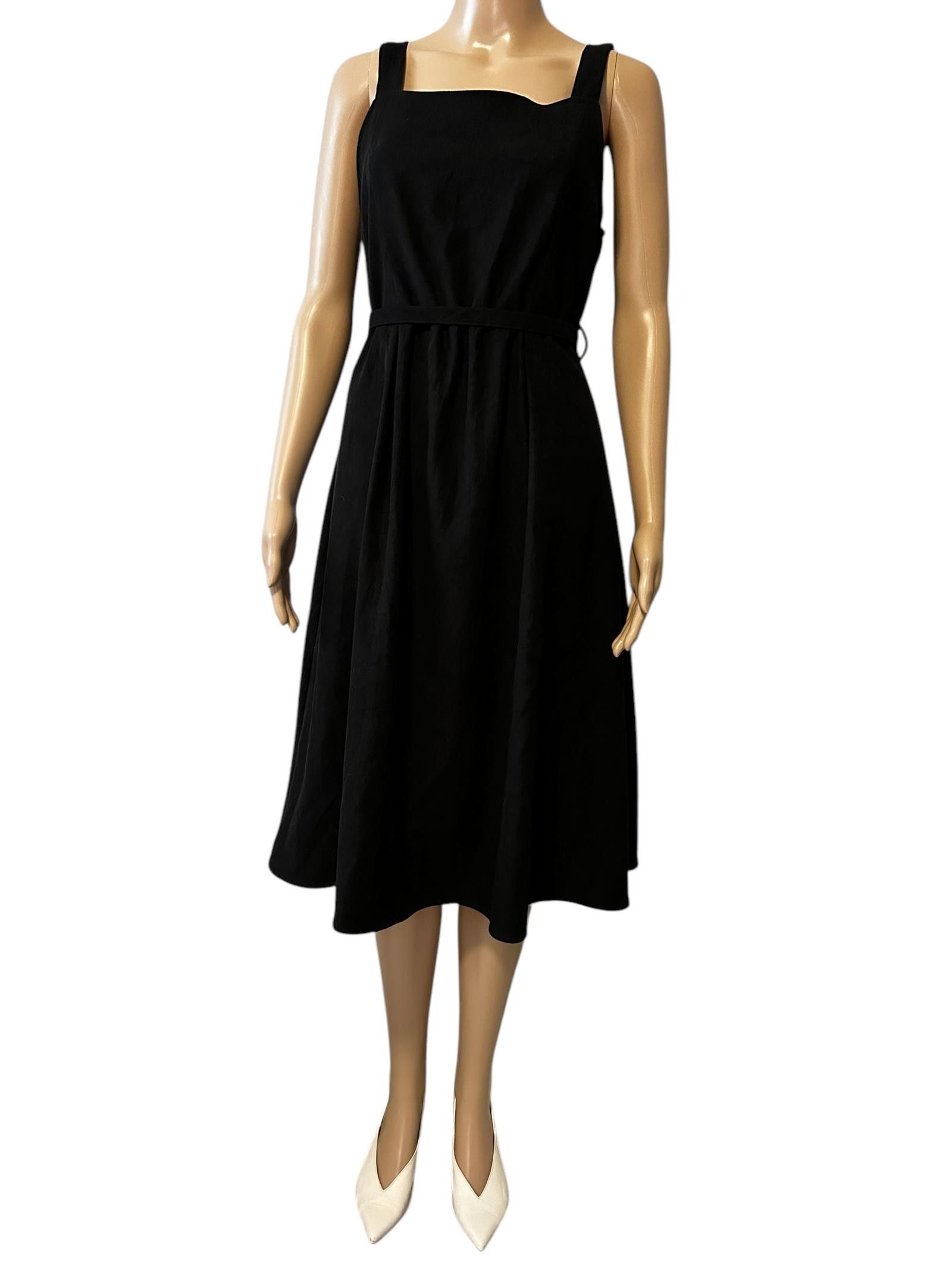 Daytona Elegant Black Midi Dress with Square Neckline Size S / US 4 / IT 40 - 1 Thumbnail