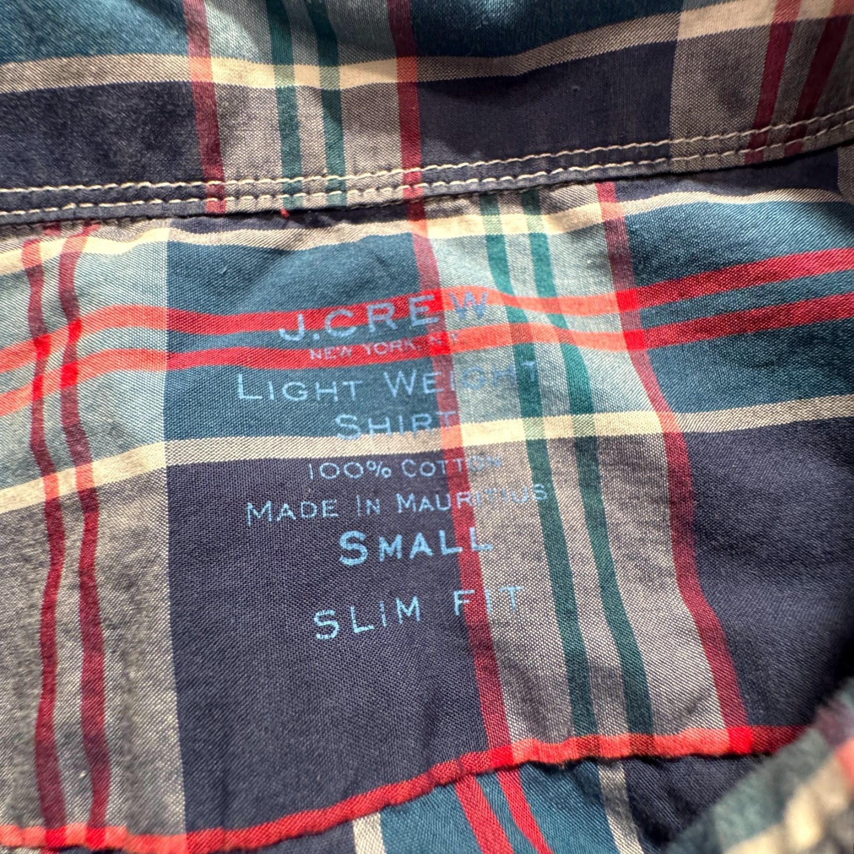 J.Crew J.CREW Shirt Mens Small Blue Plaid Light Weight 100% Cotton Slim Fit Casual Size US S / EU 44-46 / 1 - 4 Thumbnail
