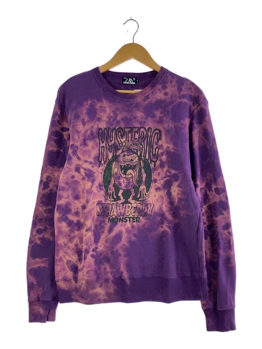 image of Hysteric Glamour Strawberry Monster Tie Dye Sweatshirt in Purple, Men's (Size Medium)