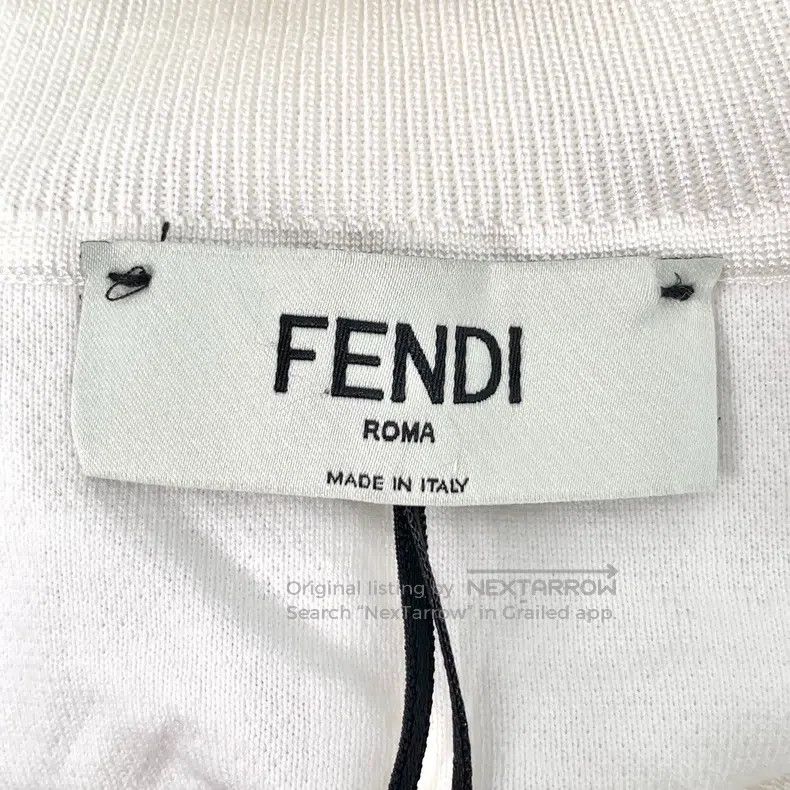 Fendi Fendi White Logo Letter Embossed Full Print Cotton Long Sl Size XXS / US 00 / IT 34 - 5 Thumbnail
