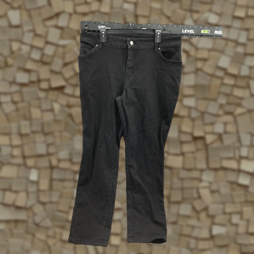 Lee Lee Jeans Plus Size 18W Womens Relaxed Straight Dark Wash Black Size 40" / US 18 - 1 Thumbnail