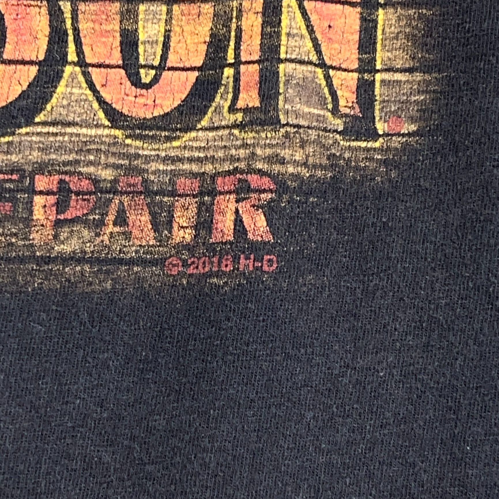 Harley Davidson VINTAGE Harley-Davidson Shirt Men 3XL Black Sun Faded Grunge Spell Out Worn Logo Graphic Print T-Shirt Size US XXL / EU 58 / 5 - 5 Thumbnail