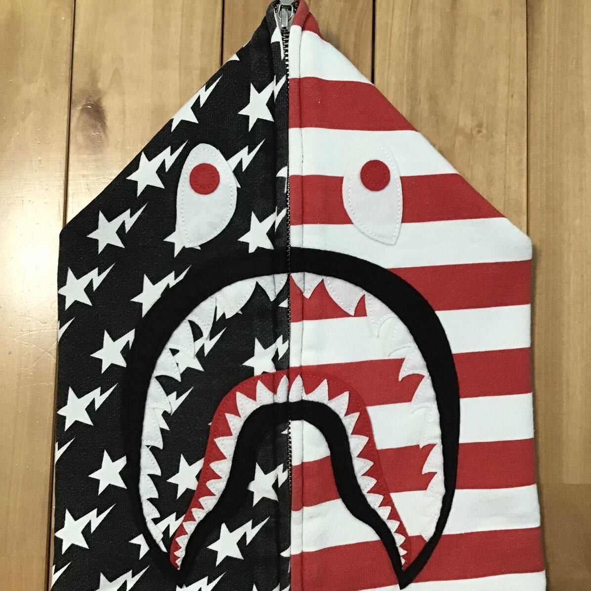 Bape BAPE Stars and Stripes Shark full zip hoodie a bathing ape Size US L / EU 52-54 / 3 - 3 Thumbnail