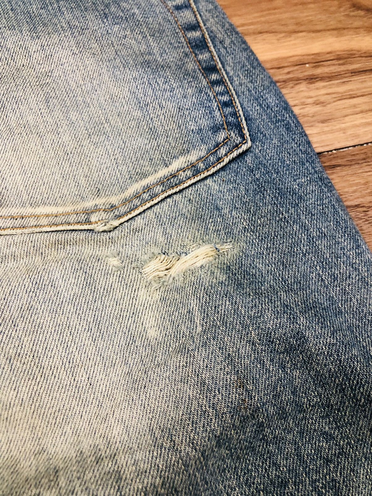 Japanese Brand Haricot Rouge Distressed Jeans (33) Size US 27 - 17 Thumbnail