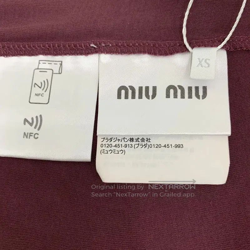 Miu Miu Miu Miu Wine Red Cotton Long Sleeve Top . Size XS / US 0-2 / IT 36-38 - 6 Thumbnail