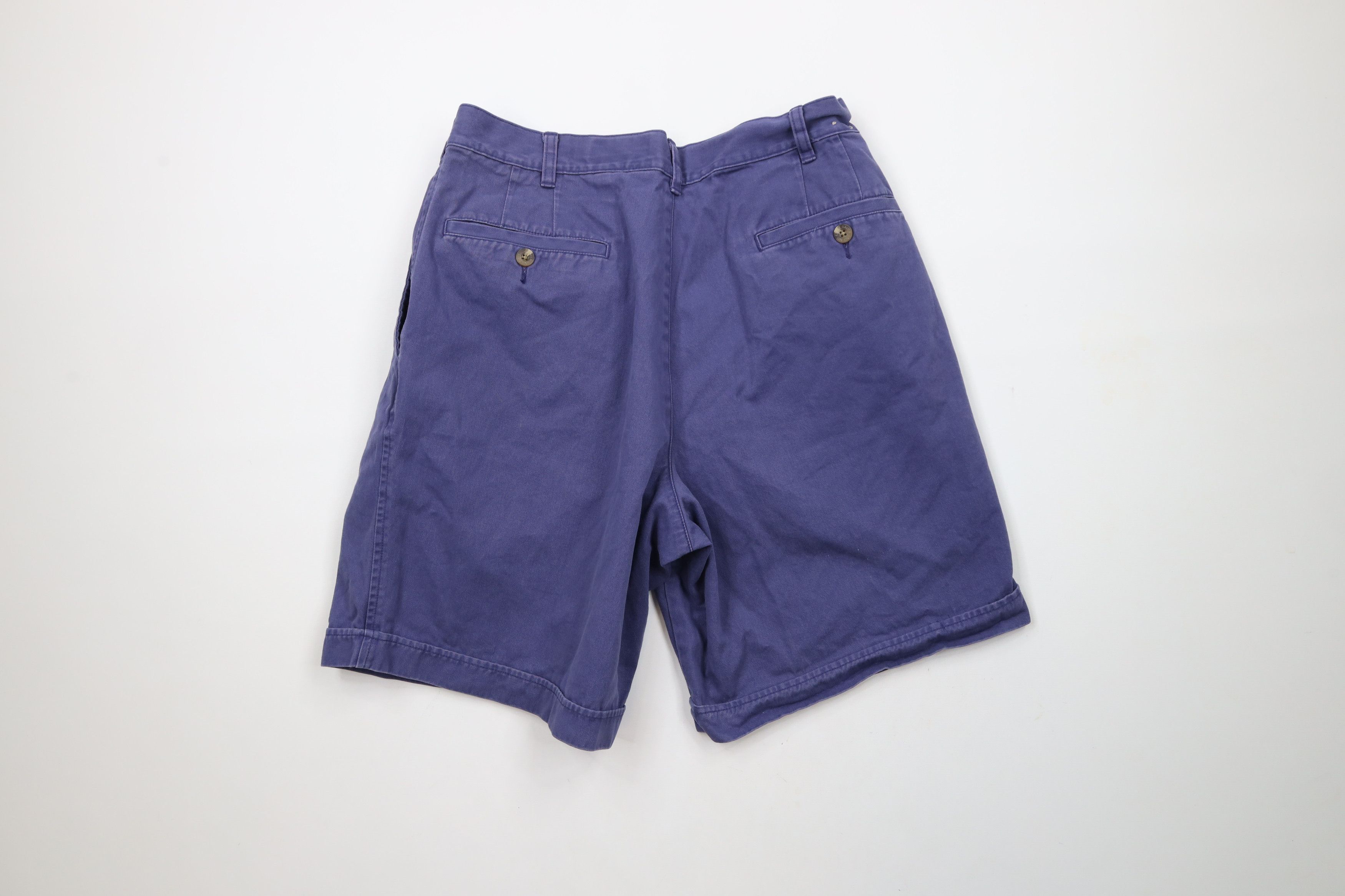 Eddie Bauer × Vintage Vintage 90s Eddie Bauer Above Knee Chino Shorts Blue Cotton Size US 30 / EU 46 - 8 Thumbnail