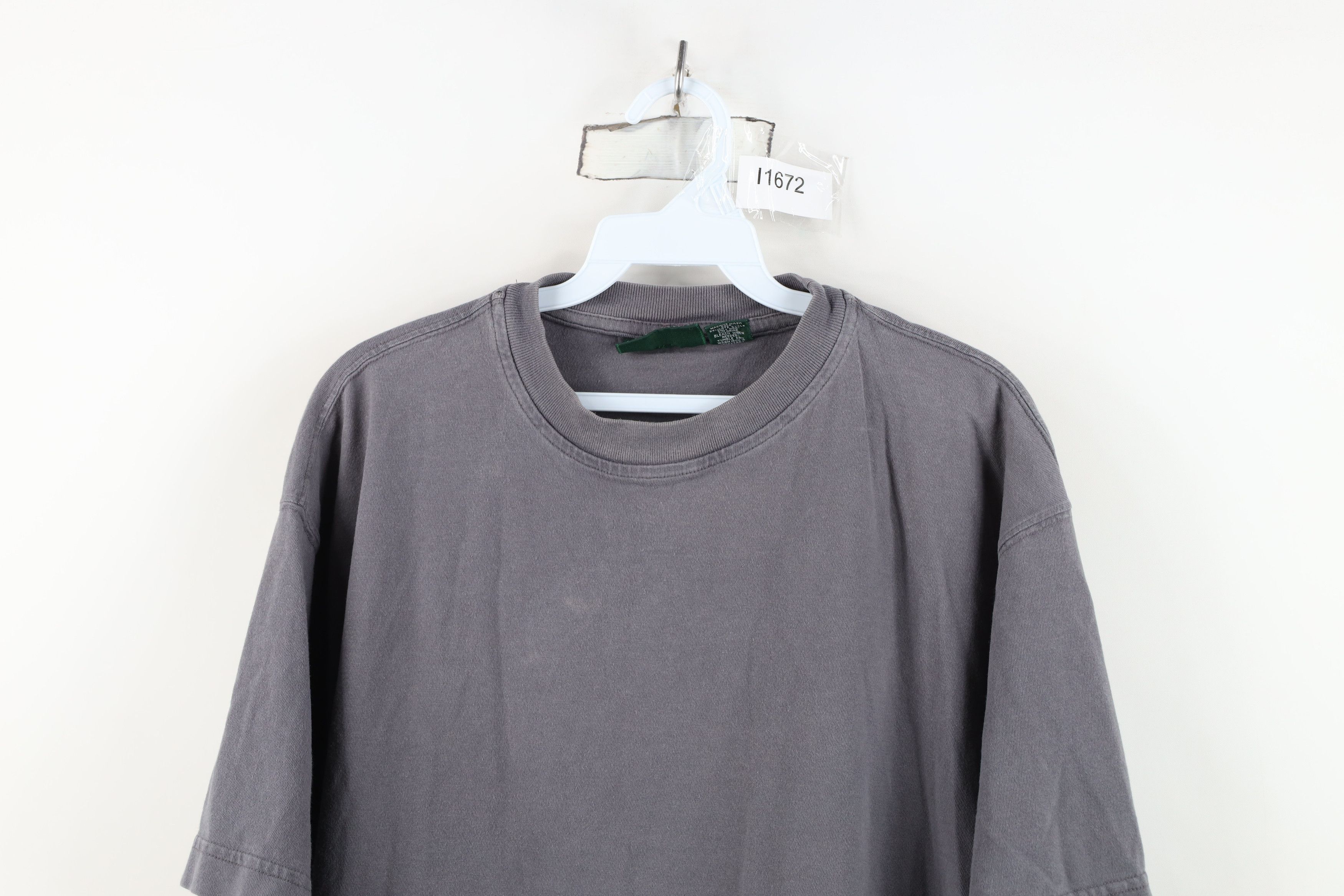 Vintage Vintage 90s Y2K Streetwear Faded Blank Cotton T-Shirt Gray Size US M / EU 48-50 / 2 - 2 Thumbnail