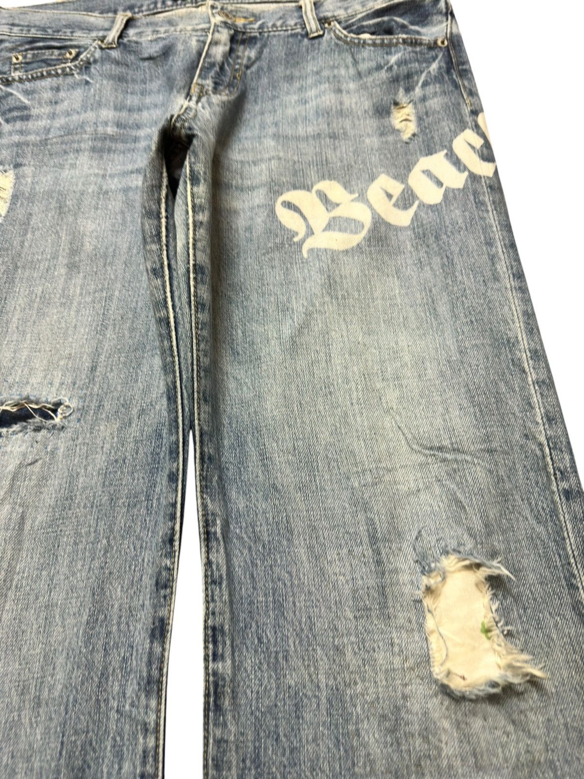 Hysteric Glamour Vintage Oririn Flare Faded Printed Frayed Hem DistressDenim Size US 34 / EU 50 - 3 Thumbnail