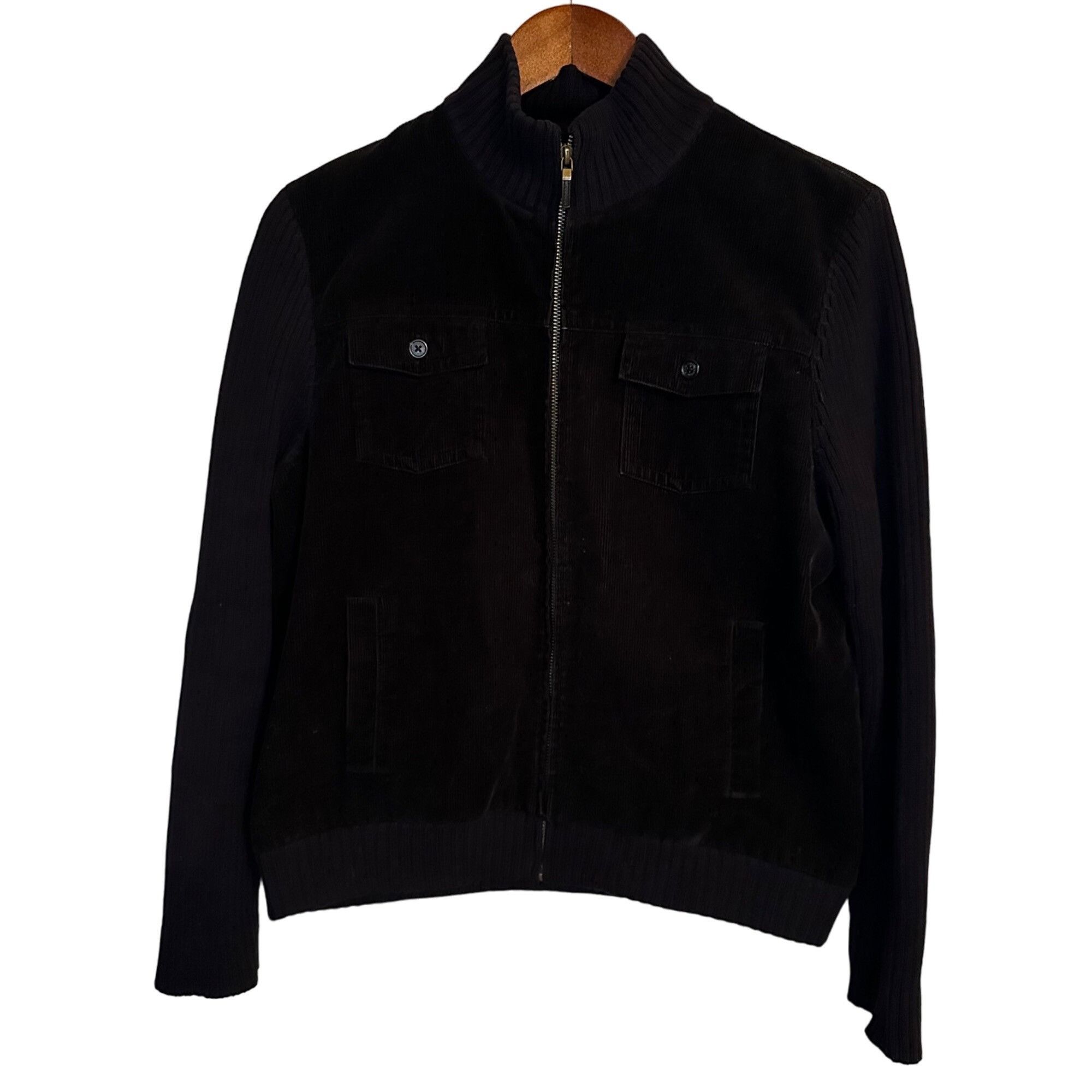 Ralph Lauren VNTG Lauren Ralph Lauren Black Corduroy full zip jacket swea Size M / US 6-8 / IT 42-44 - 1 Thumbnail