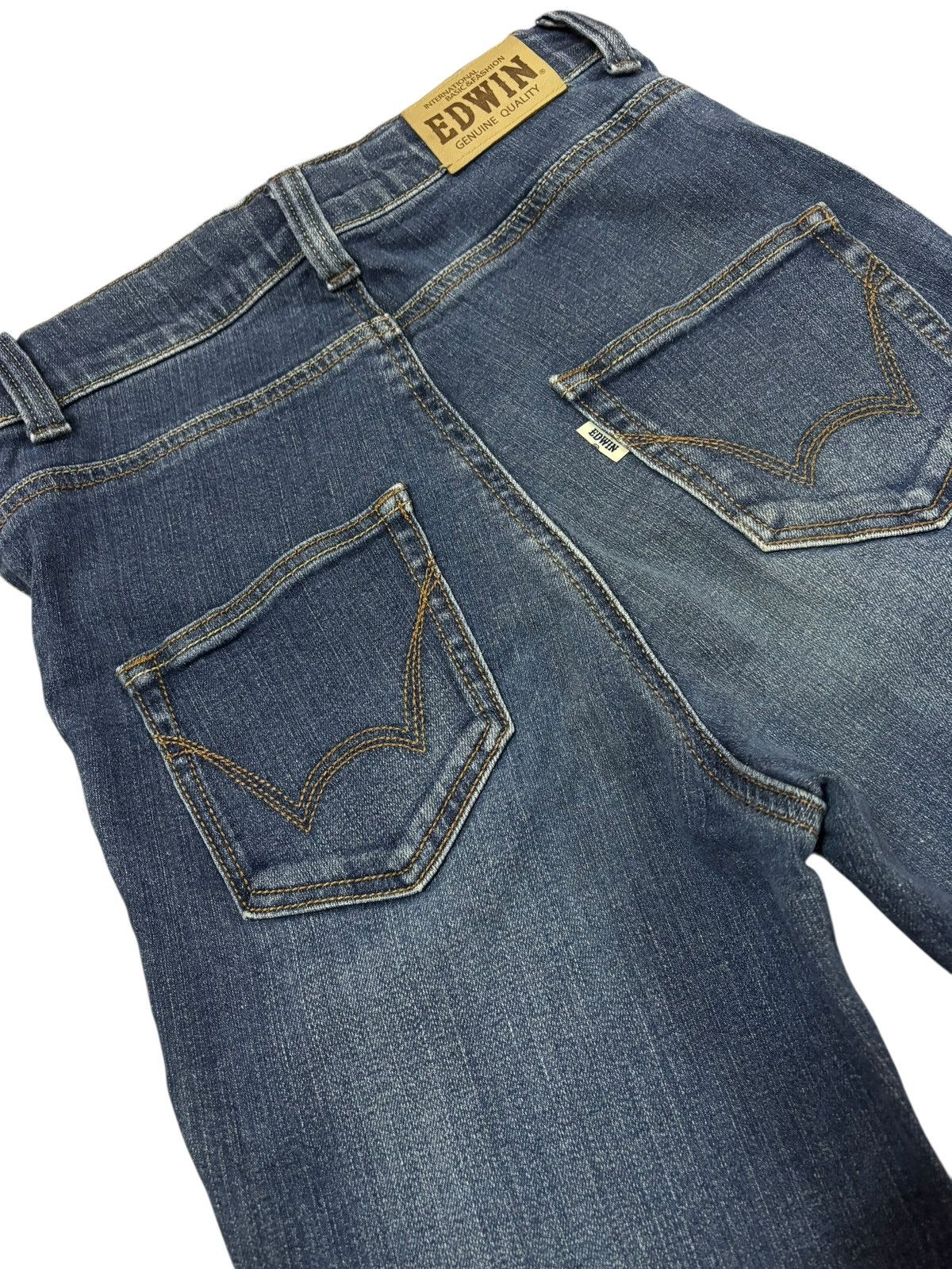 Edwin Vtg Edwin Japan Flared High Waist Distressed Jeans Size 30" / US 8 / IT 44 - 5 Thumbnail