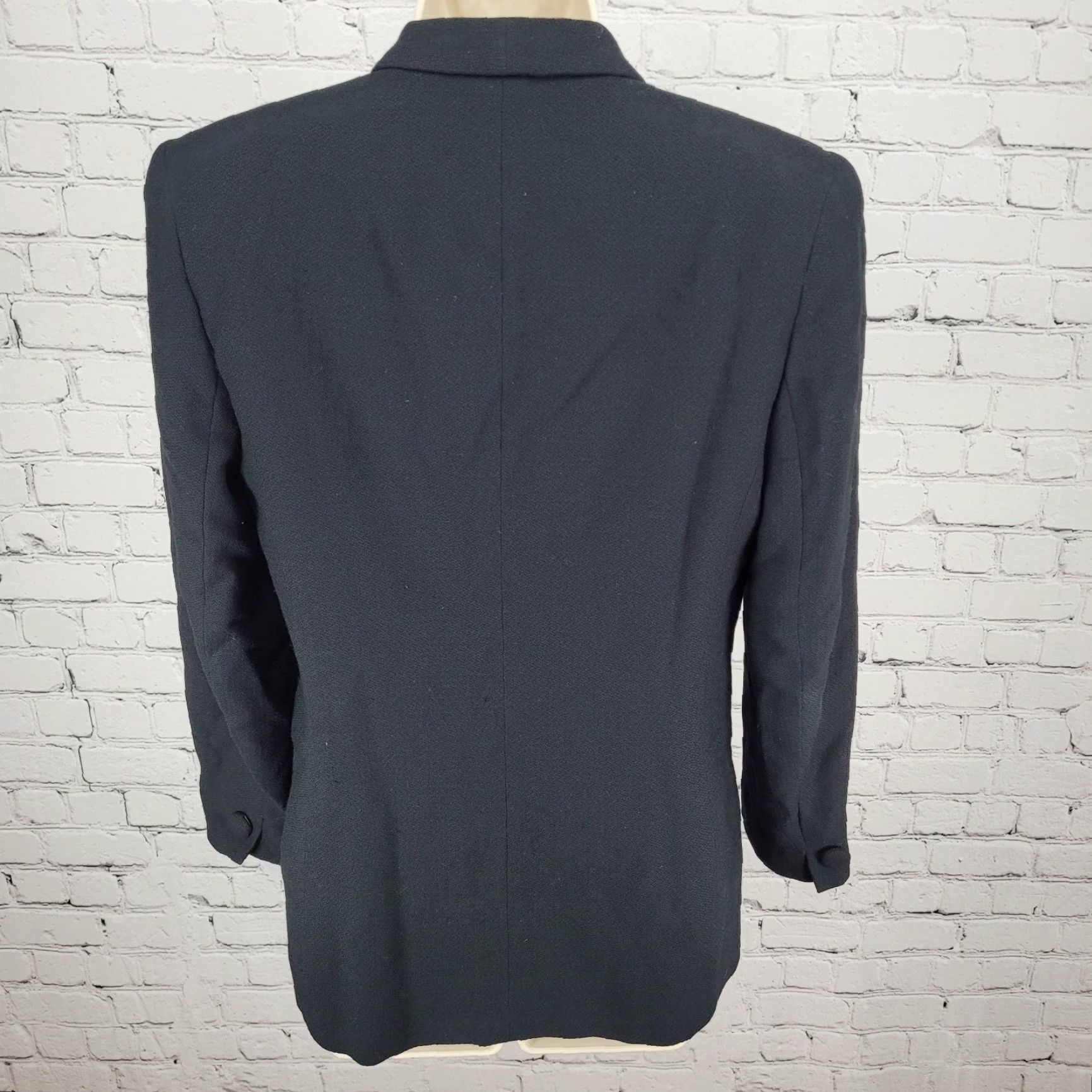 Vintage The Executive Suite Black 100% Worsted Wool Buttoned Jacket 8P Womens Shirt Coat or Jacket? Size M / US 6-8 / IT 42-44 - 2 Thumbnail