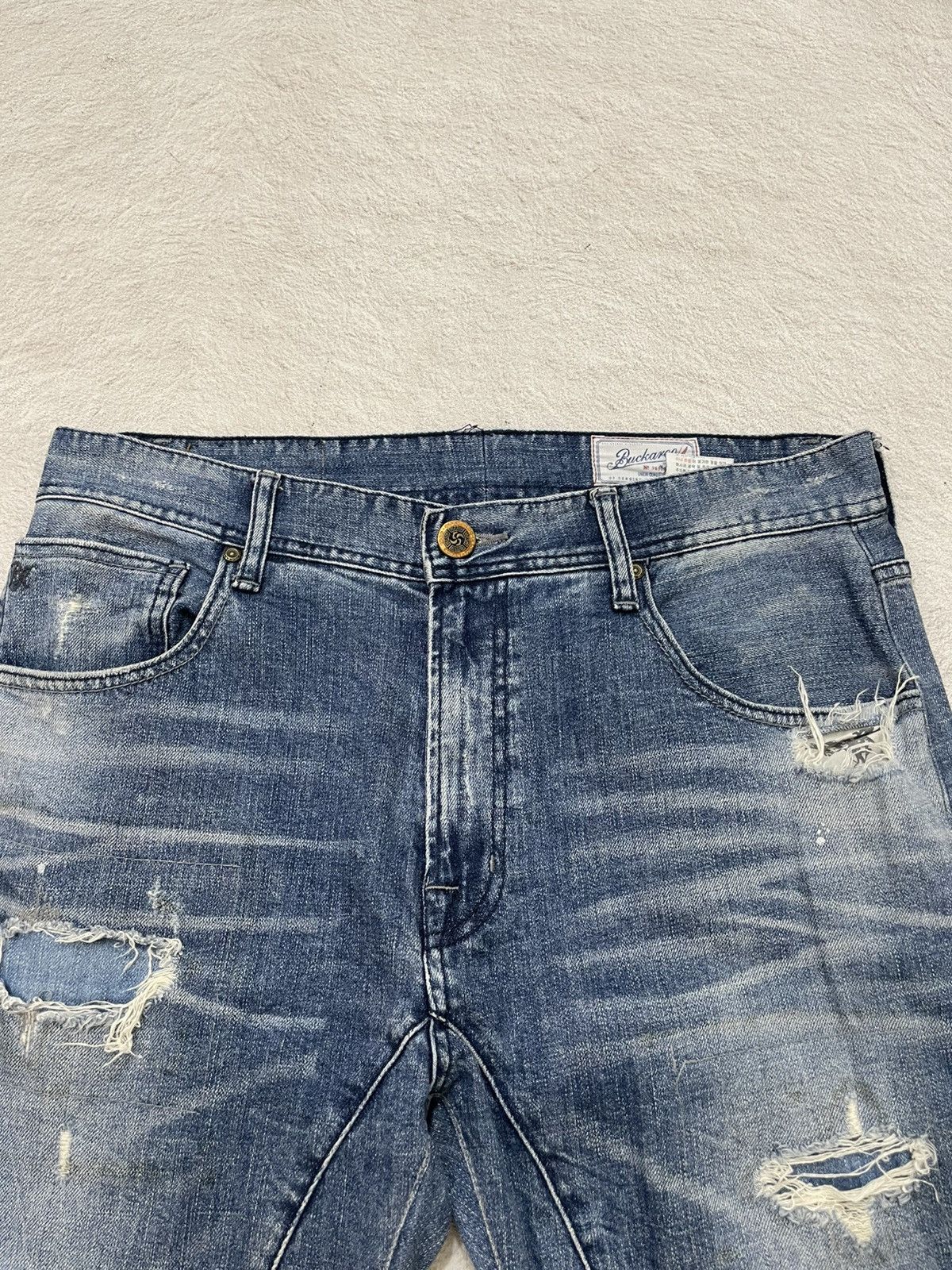 If Six Was Nine 2000s Diesel Ripped Denim Distressed Wash Jeans Y2K LGB if6 Size US 33 - 6 Thumbnail