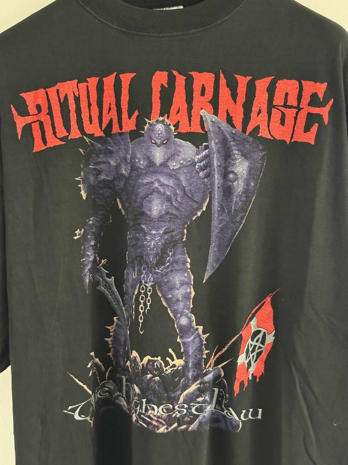 Band Tees *RARE* 90s VINTAGE BAND TEE METAL RITUAL CARNAGE KNIGHT EURO Size US XL / EU 56 / 4 - 2 Thumbnail