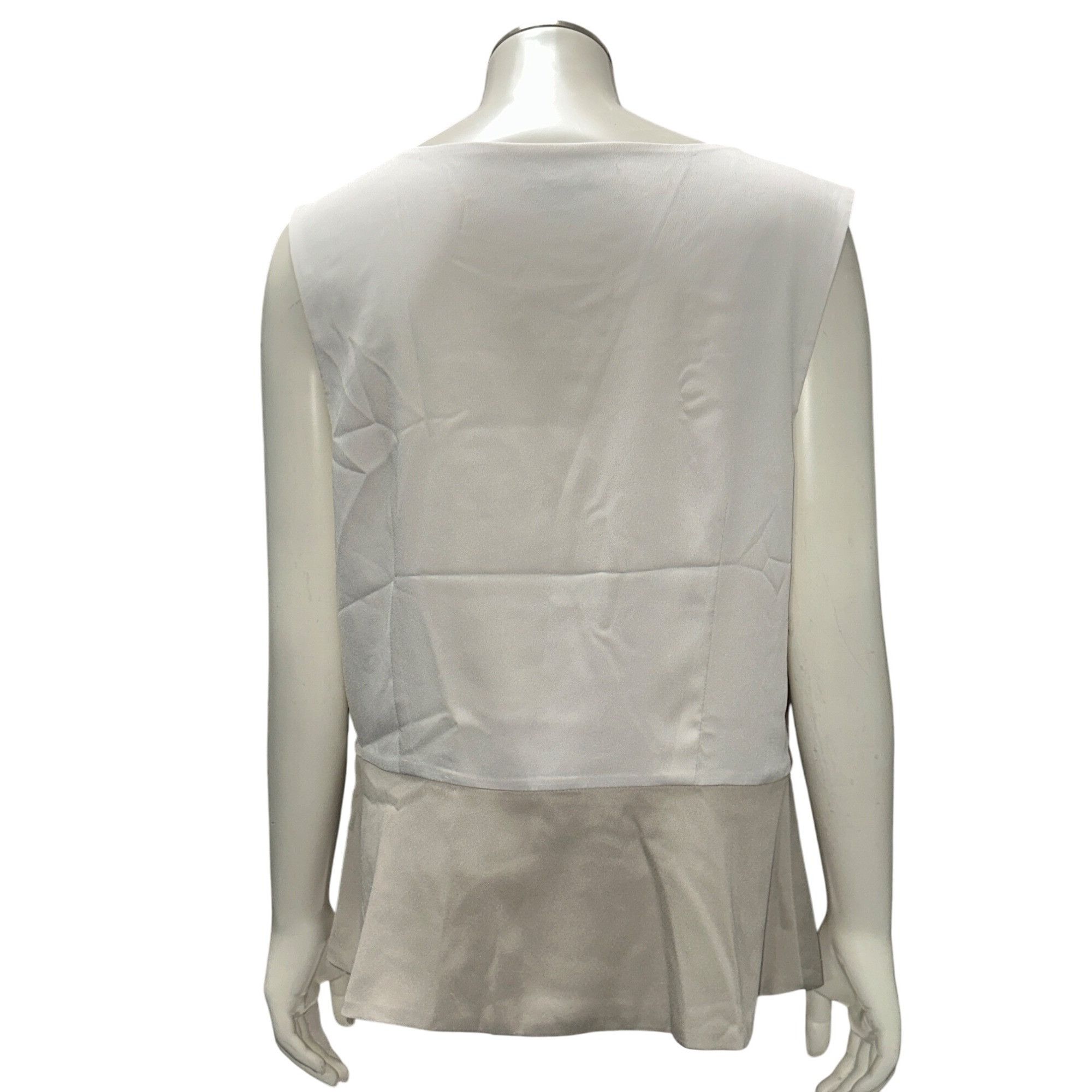Ann Taylor Ann Taylor Size 8 White Beige Draped Asymmetric Blouse Side Size M / US 6-8 / IT 42-44 - 6 Thumbnail