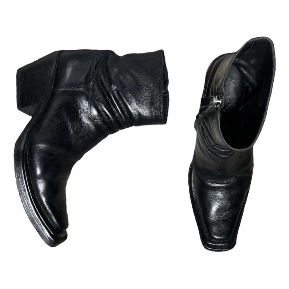 acne studios square toe heeled boots