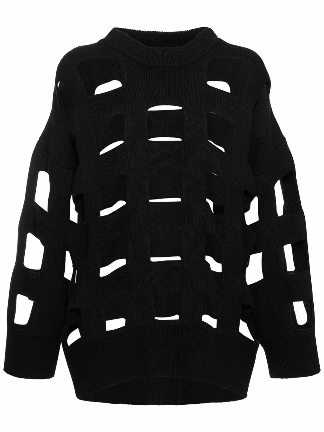 Valentino o1y0326 Crewneck Sweater in Black Size L / US 10 / IT 46 - 1 Thumbnail