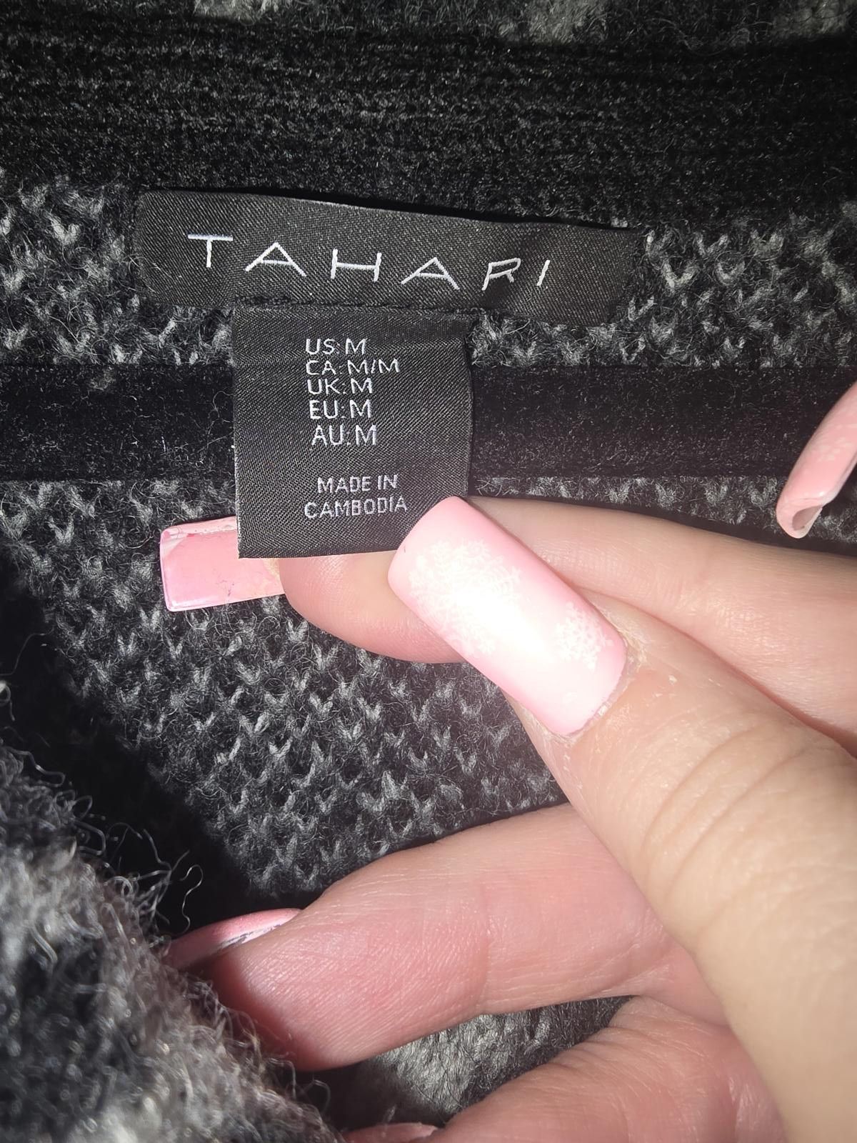 Elie Tahari Tahari Women's Black and Gray Houndstooth Pattern Wool Coat Size M / US 6-8 / IT 42-44 - 4 Thumbnail