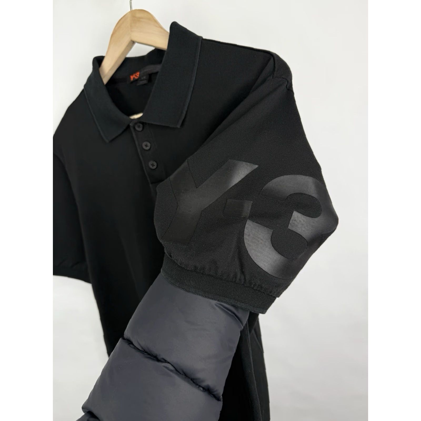 Yohji Yamamoto VINTAGE Yohji Yamamoto Y-3 Adidas Polo T-Shirt Rare Black Size L Mens Shirt Size US L / EU 52-54 / 3 - 4 Thumbnail