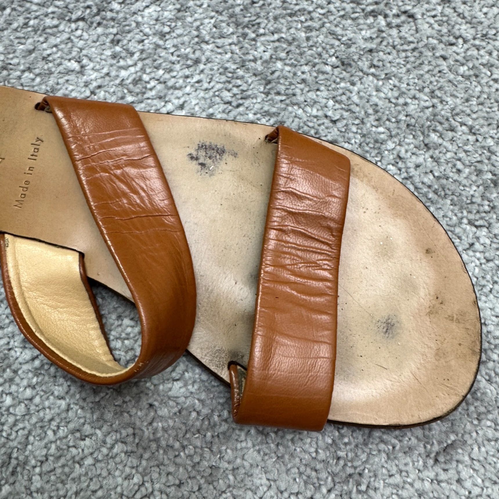 J.Crew VINTAGE J.Crew Leather Sandal Women 8 Slip-On Strappy Flat Casual Boho Minimalist Size US 8 / IT 38 - 5 Thumbnail