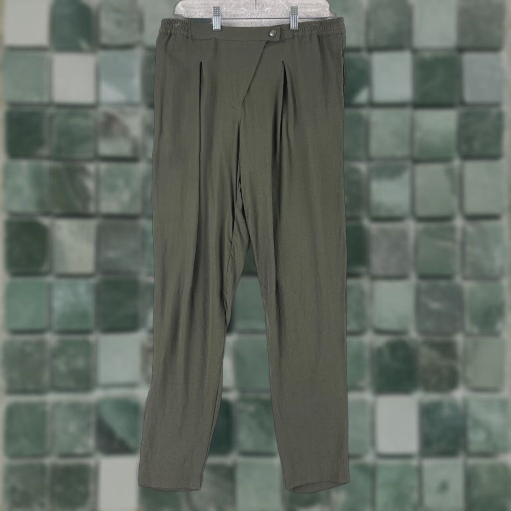 Vintage Barneys New York Green High Waist Trouser Pants Womens Size 6 Tapered Casual/Workwear Size 28" / US 6 / IT 42 - 1 Thumbnail