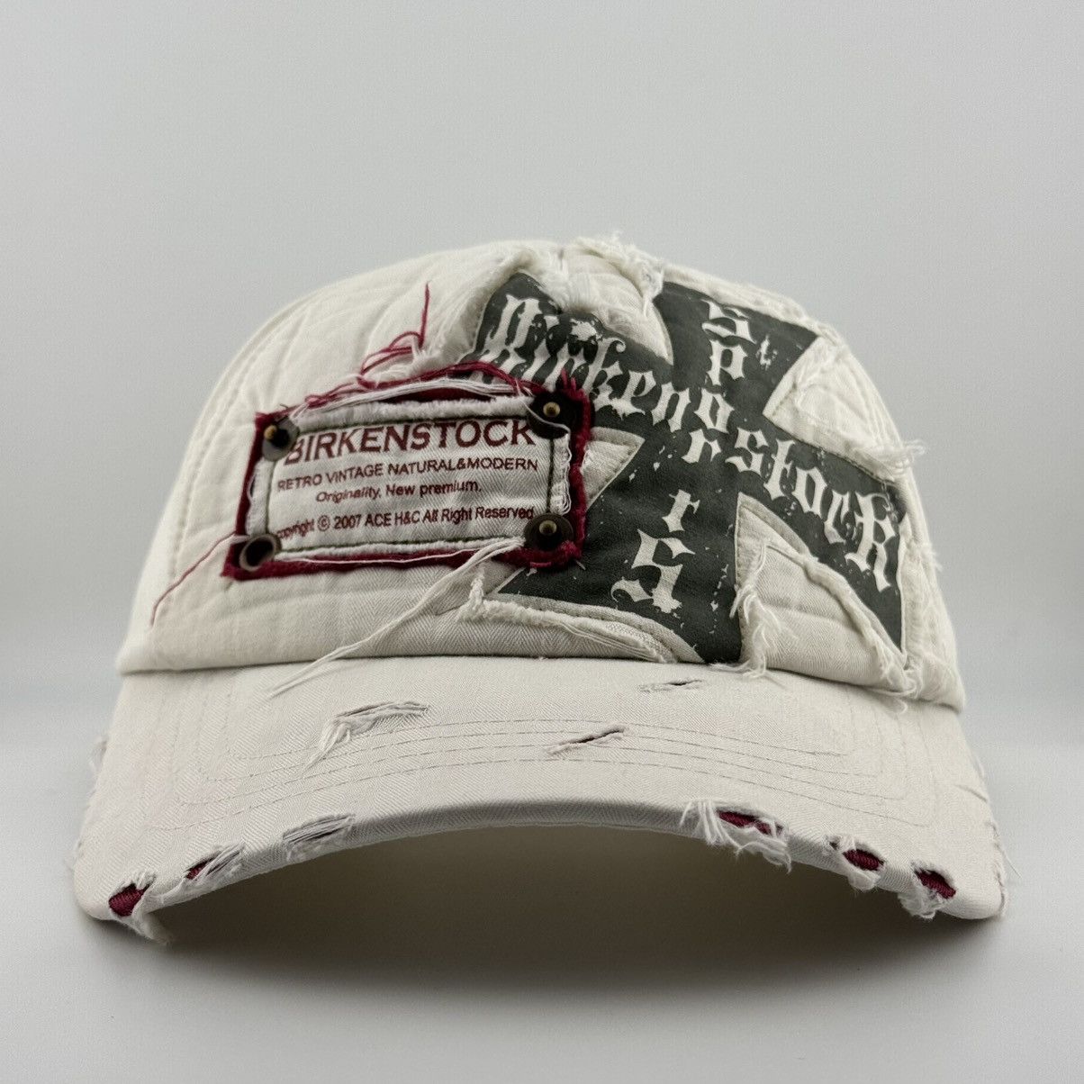 Vintage Birkenstock Distressed Baseball Cap Y2K Retro Design