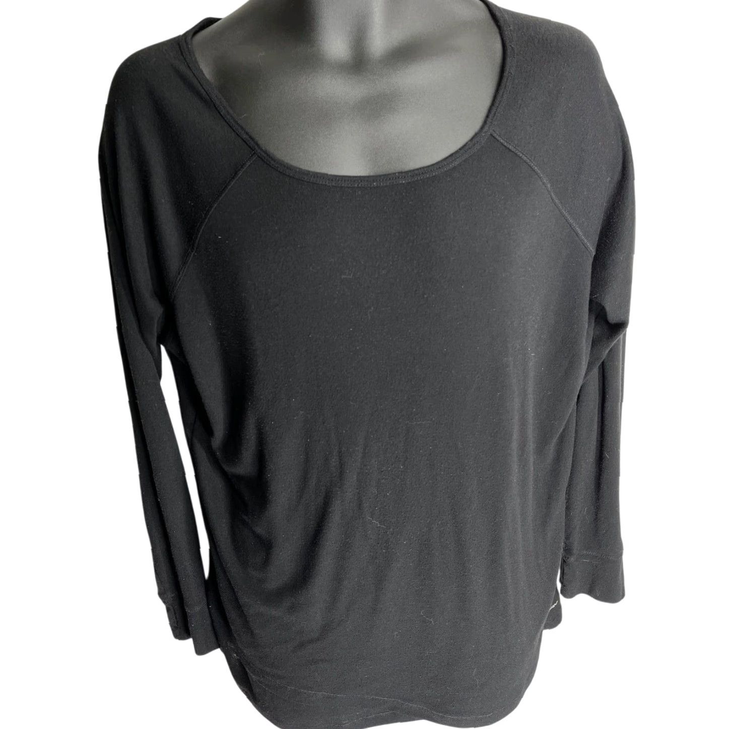 Eddie Bauer VINTAGE Eddie Bauer Shirt 2XL Black Long Sleeve Scoop Neck Minimalist PILLING Size XXL / US 16-18 / IT 52-54 - 2 Thumbnail