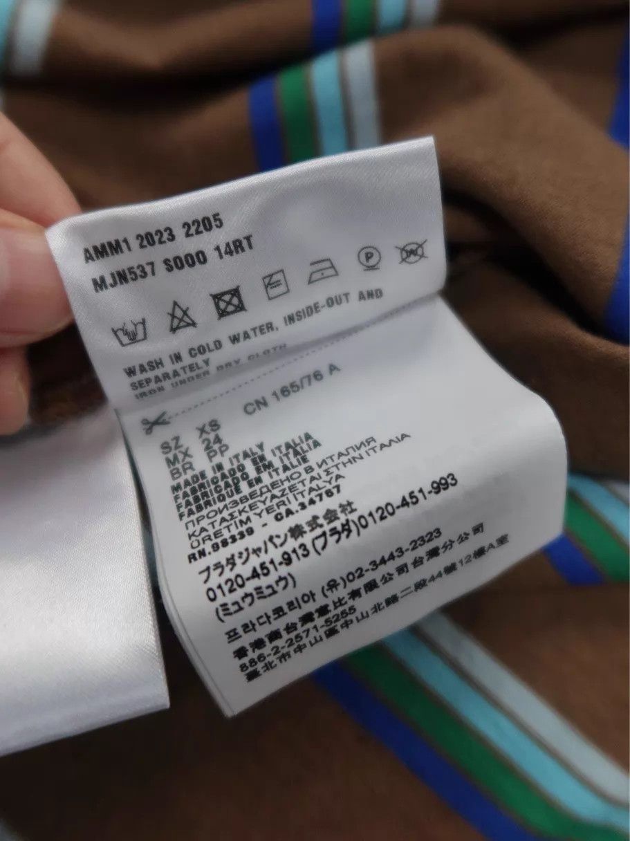 Miu Miu MIU MIU Colorblock Striped Logo Crew T Blue Gray XS Size XS / US 0-2 / IT 36-38 - 5 Thumbnail