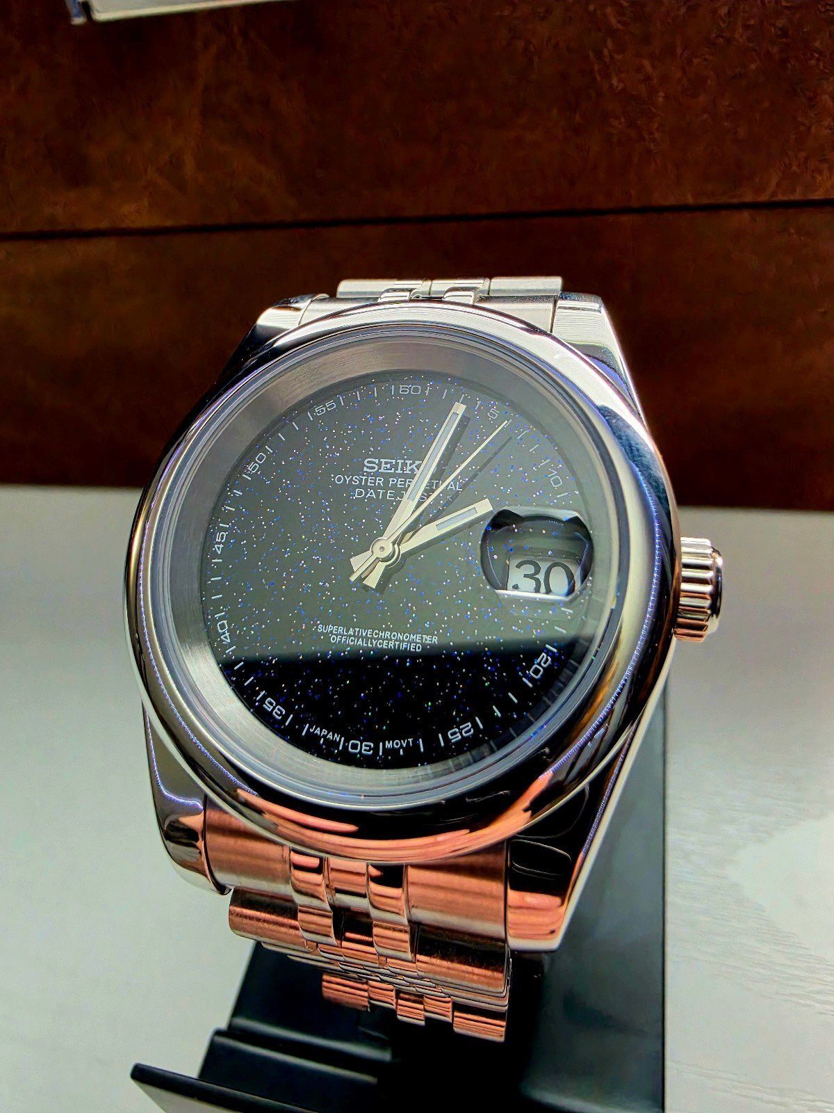 Seiko Mod Watch 39mm (Galaxy Dial) in Black, Men's