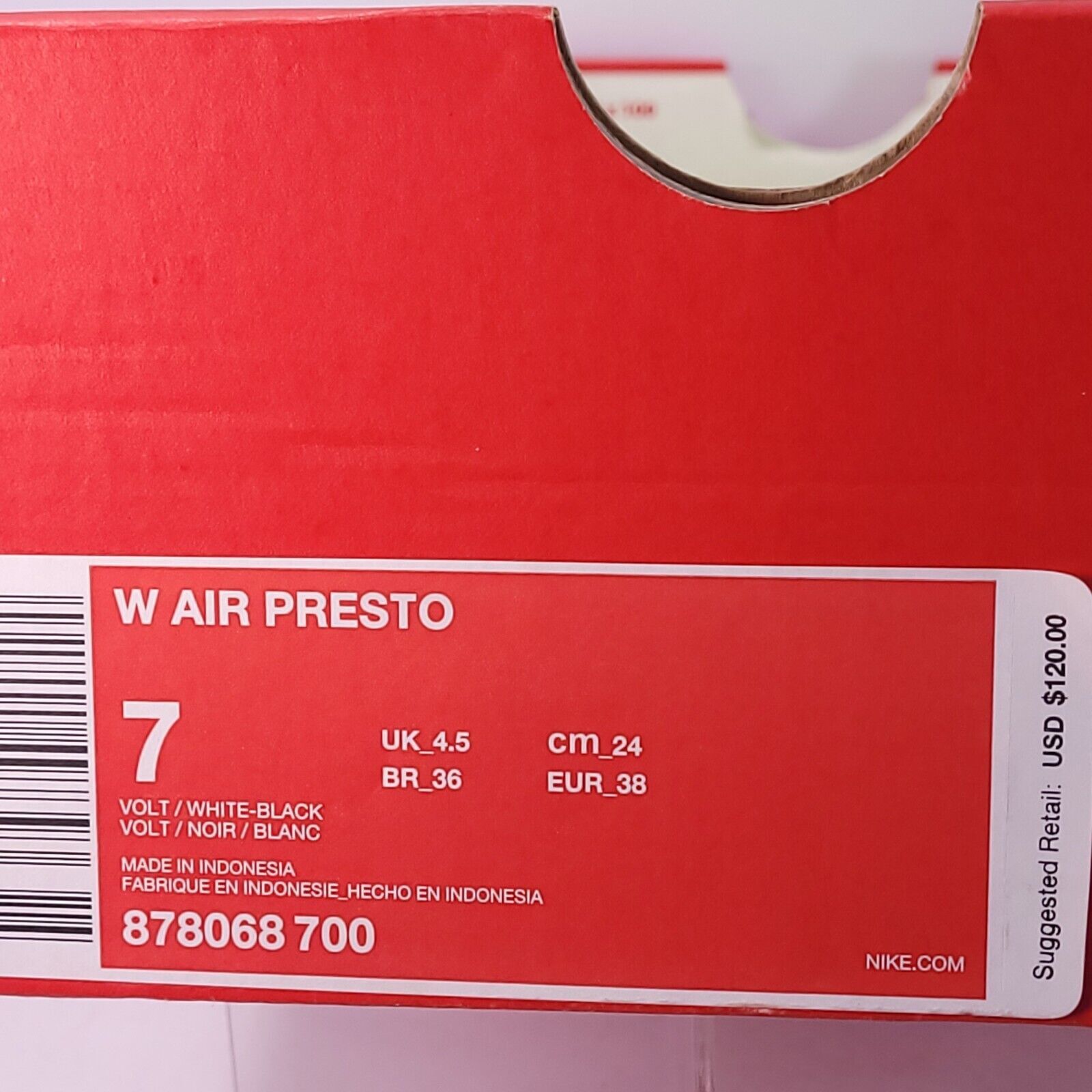 Nike Nike Air Presto Shoe Womens Size 7 878068-700 Yellow White Size US 7 / IT 37 - 7 Thumbnail