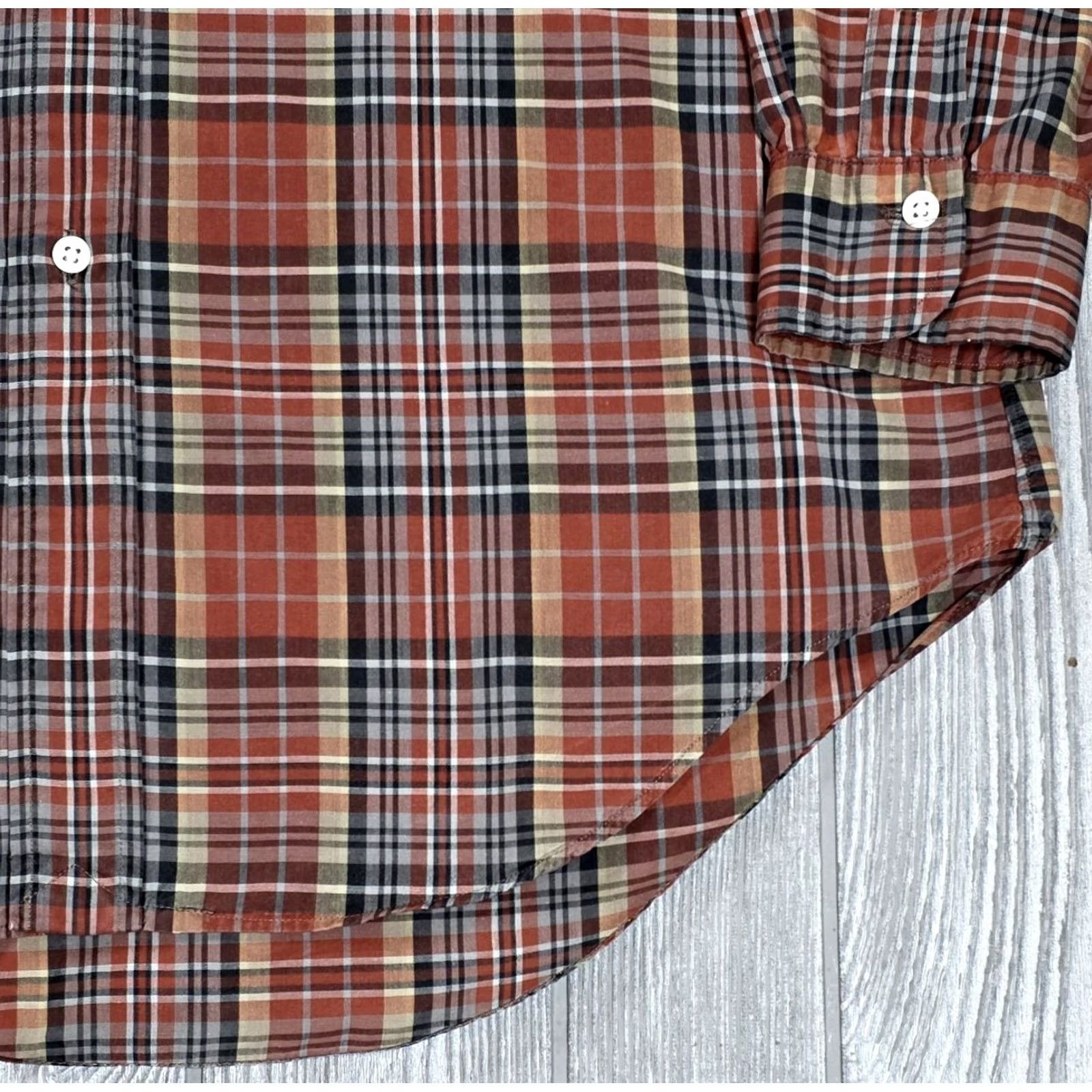 Polo Ralph Lauren VTG Ralph Lauren Polo Button Up Safari Plaid Long Sleeve Men 15-33 Gold Pony 90s Size US M / EU 48-50 / 2 - 4 Thumbnail